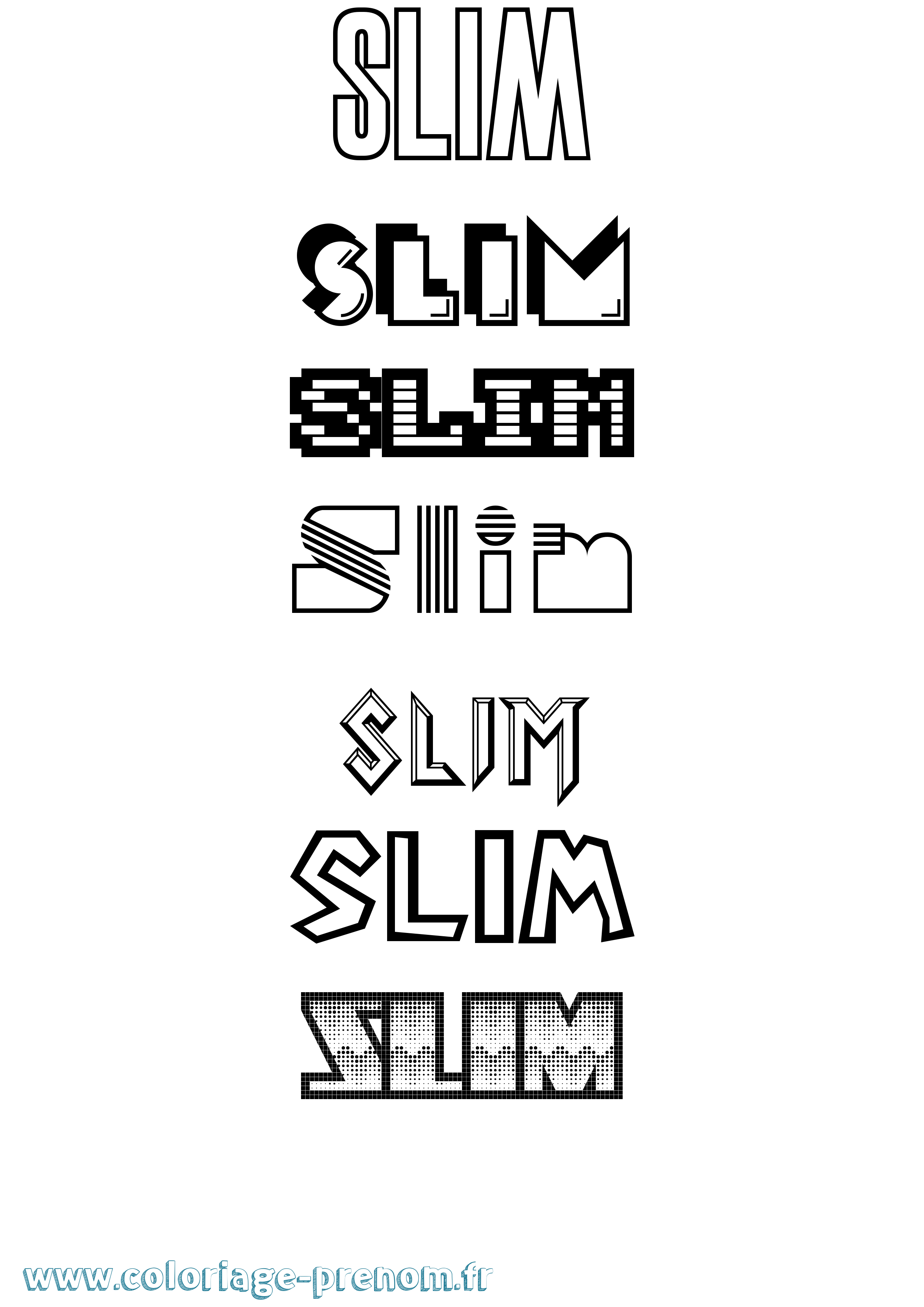 Coloriage Slim Jeux Vidéos Coloriage prénom Slim Jeux Vidéos