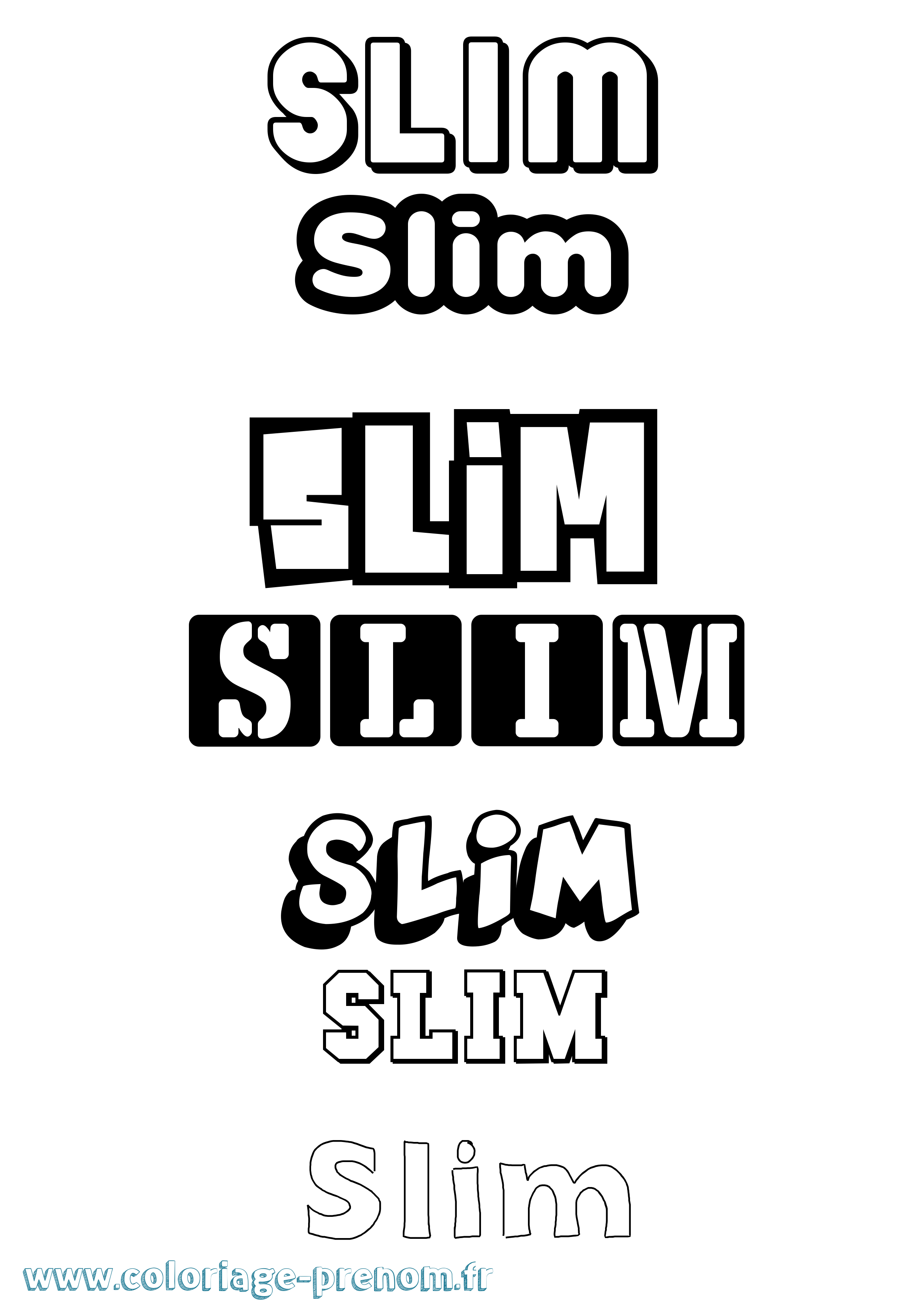 Coloriage Slim Simple Coloriage prénom Slim Simple