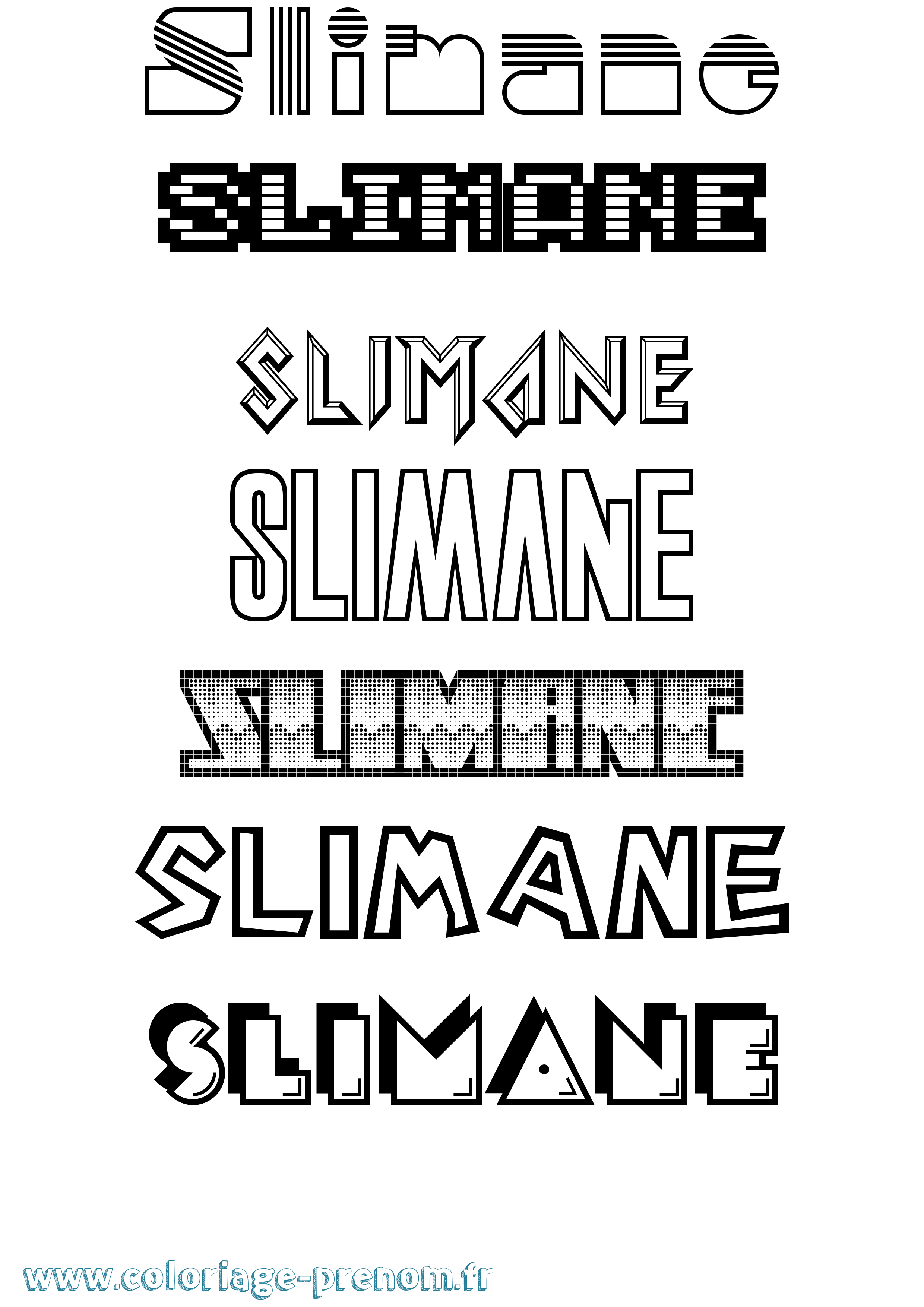 Coloriage Slimane Jeux Vidéos Coloriage prénom Slimane Jeux Vidéos
