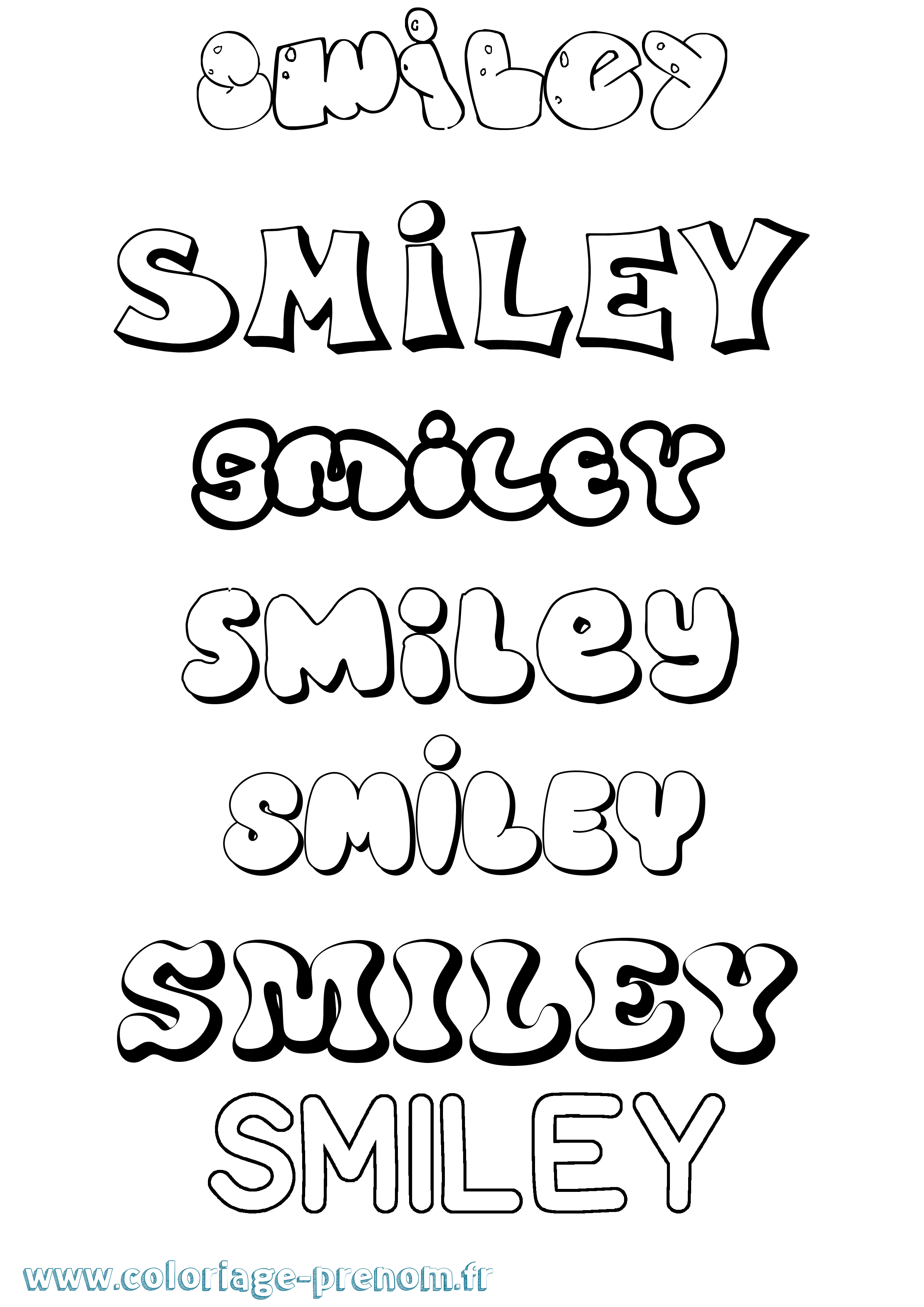 Coloriage Smiley Bubble Coloriage prénom Smiley Bubble