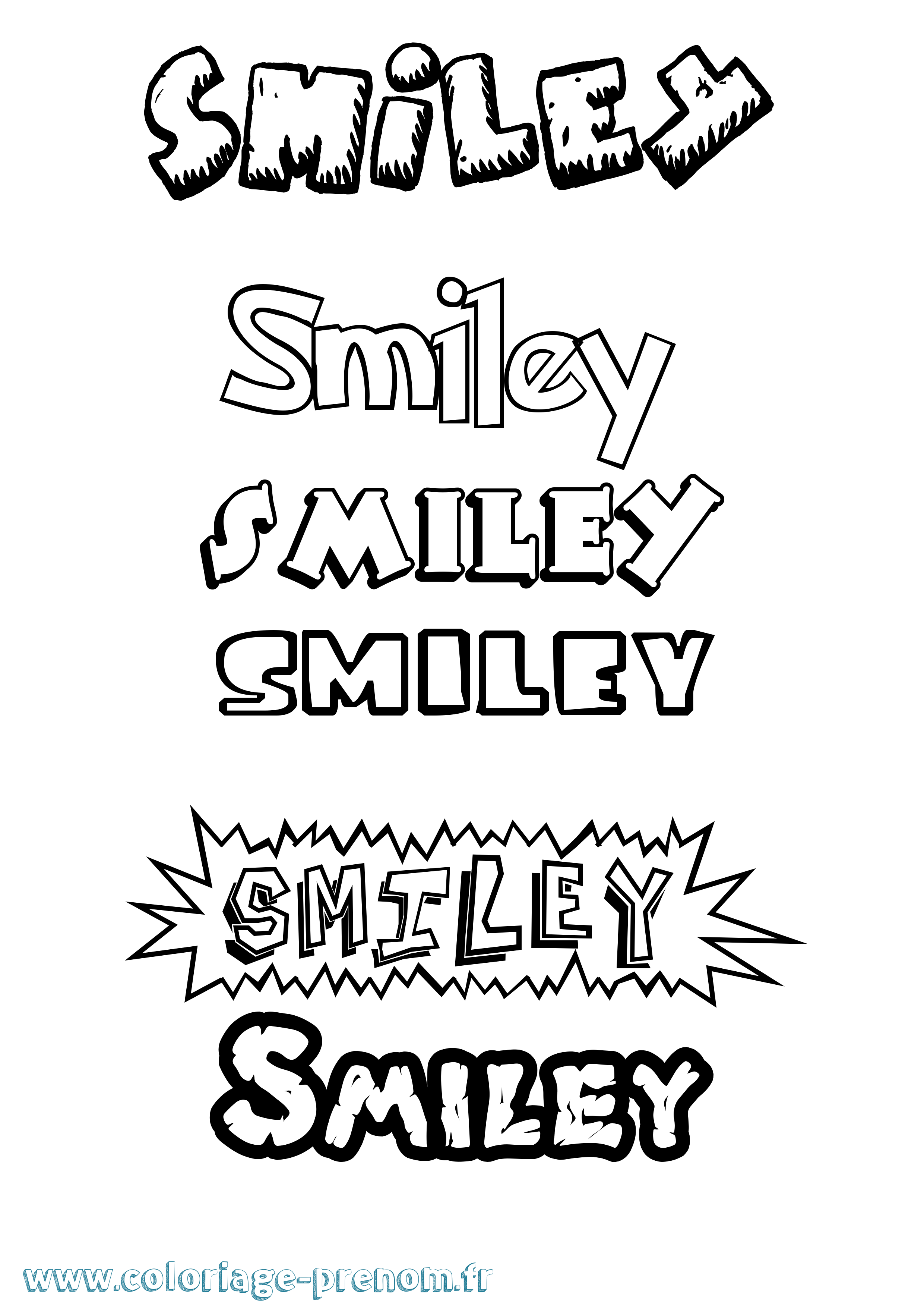 Coloriage Smiley Dessin Animé Coloriage prénom Smiley Dessin Animé