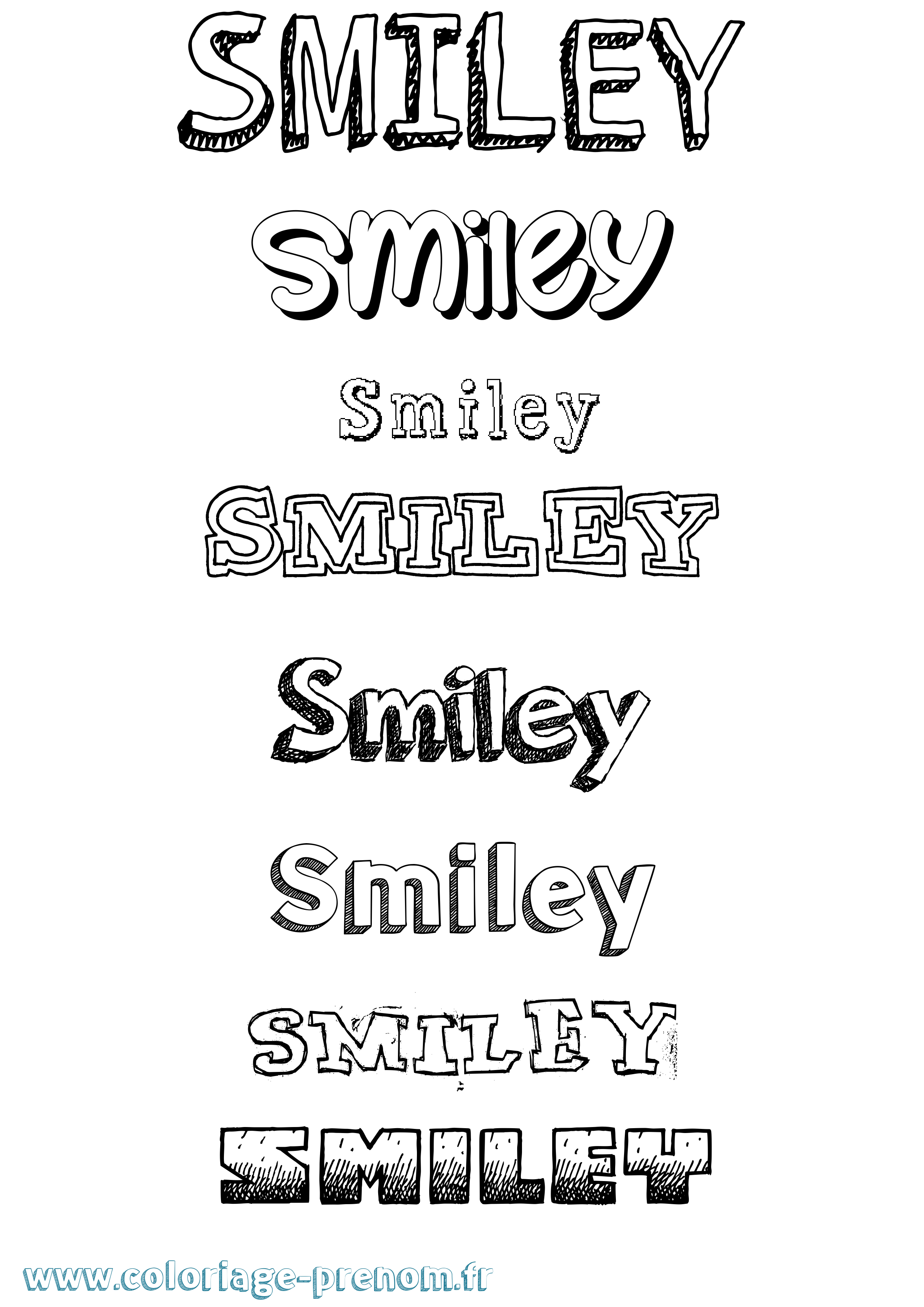 Coloriage Smiley Dessiné Coloriage prénom Smiley Dessiné
