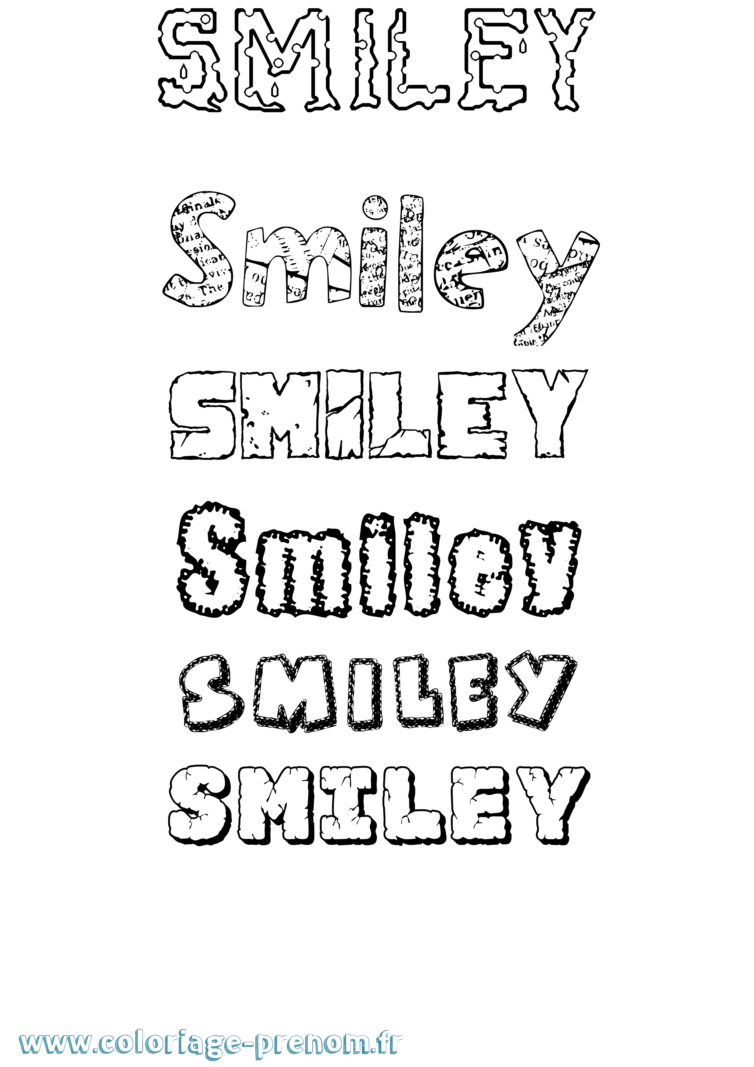 Coloriage prénom Smiley Destructuré