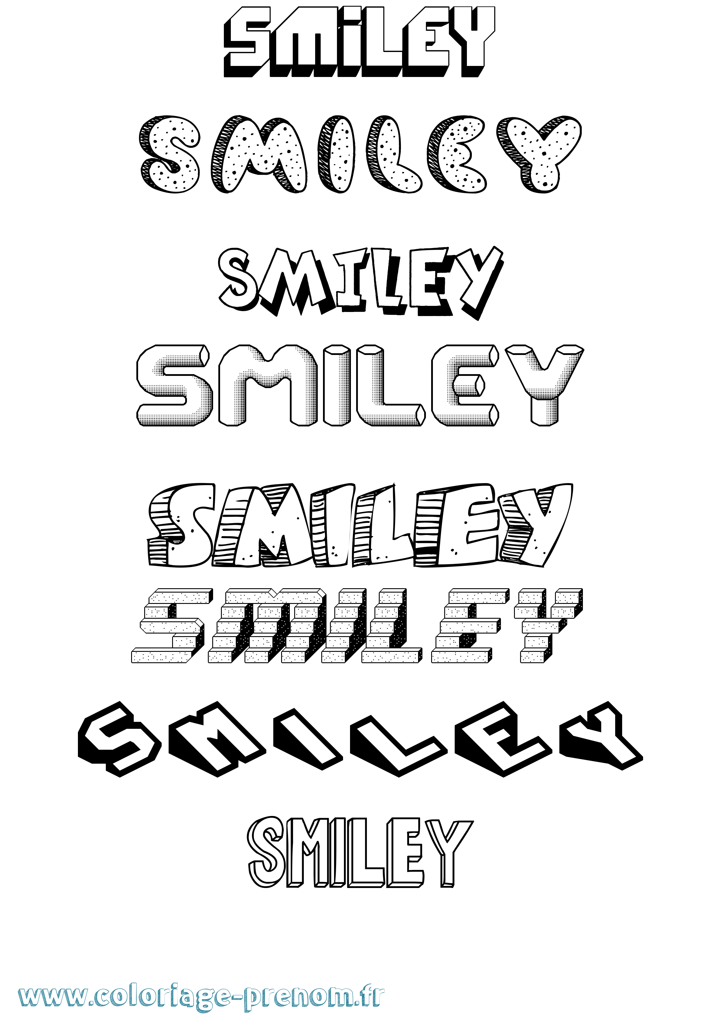 Coloriage Smiley Effet 3D Coloriage prénom Smiley Effet 3D