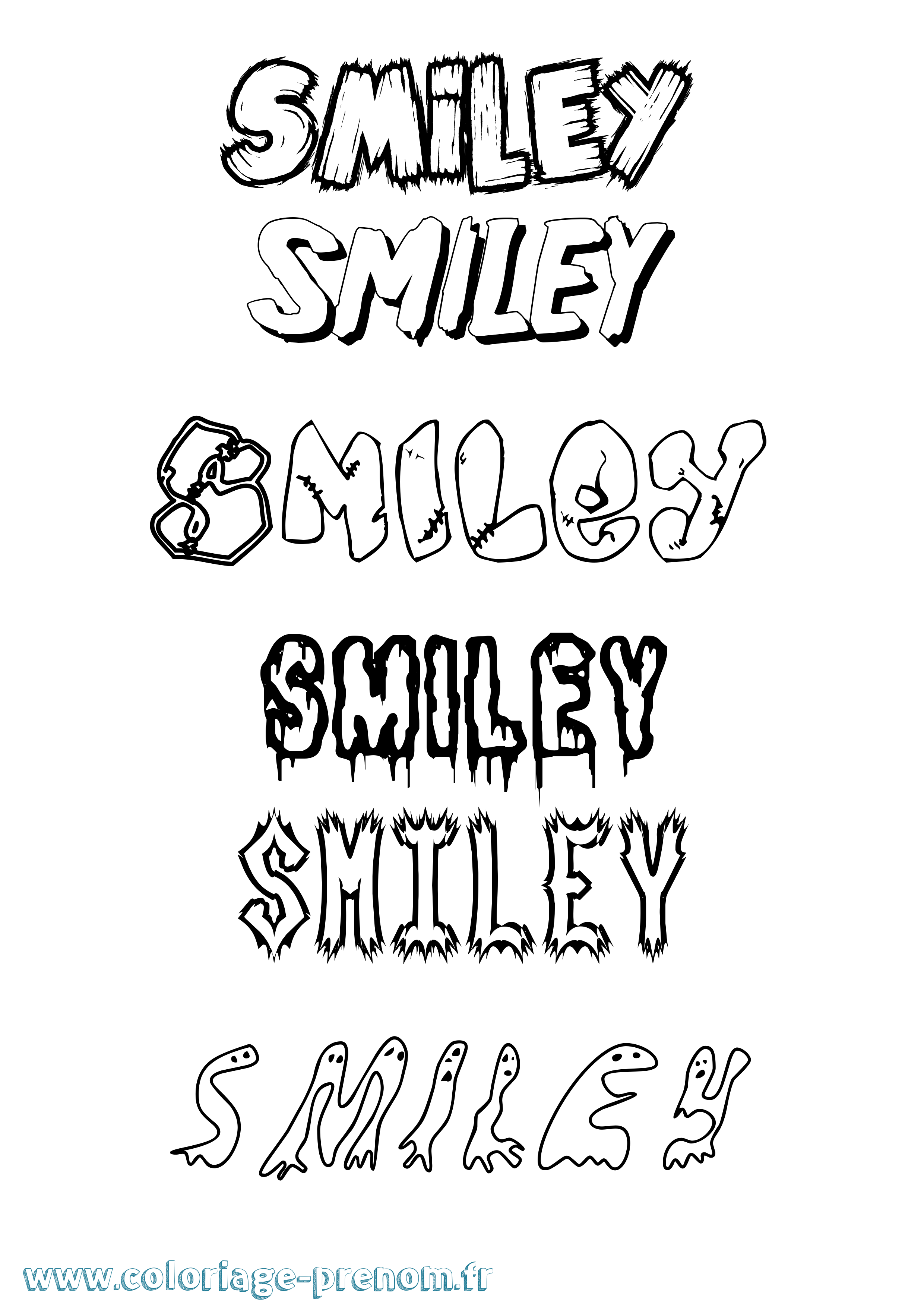 Coloriage Smiley Frisson Coloriage prénom Smiley Frisson