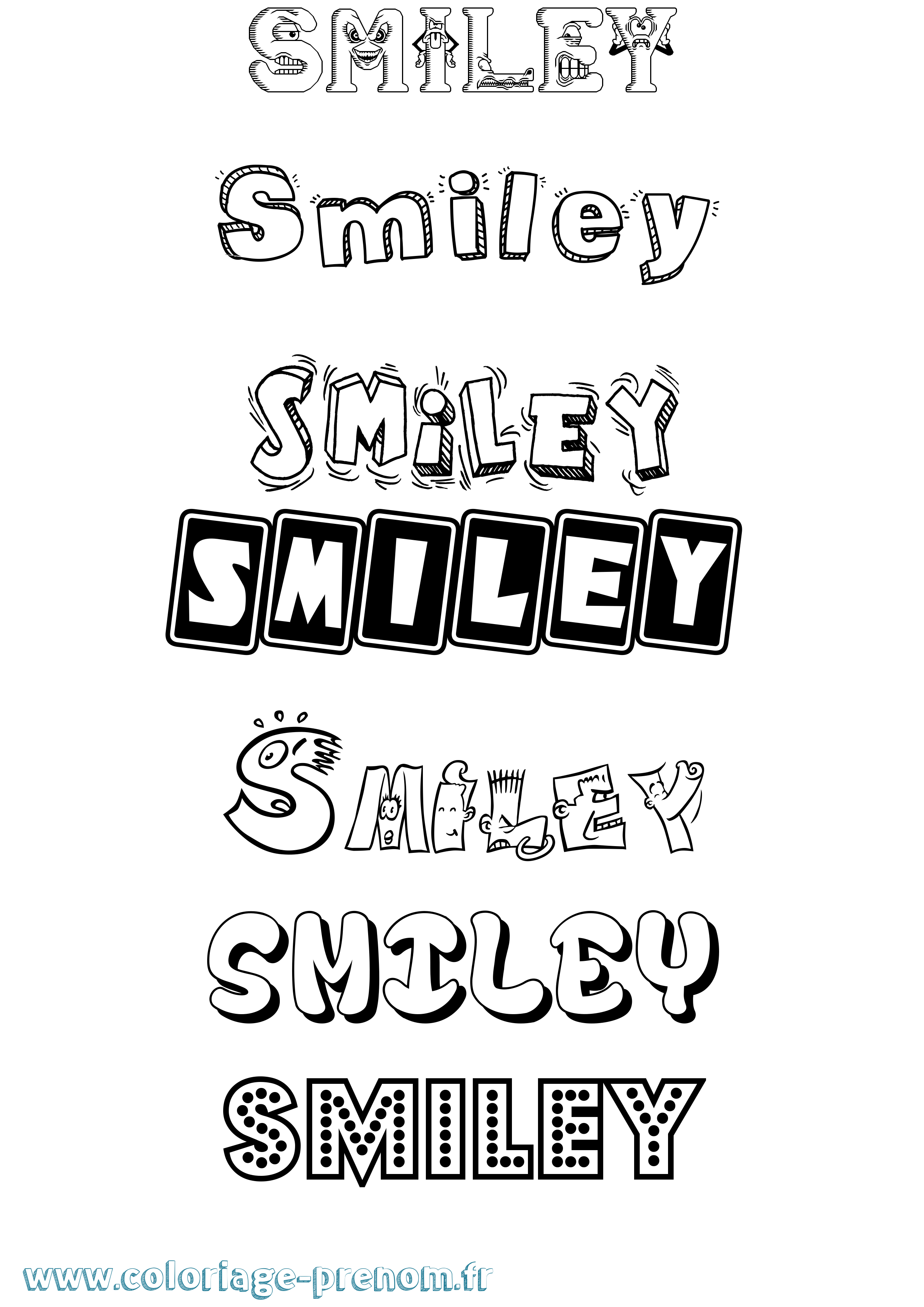 Coloriage Smiley Fun Coloriage prénom Smiley Fun