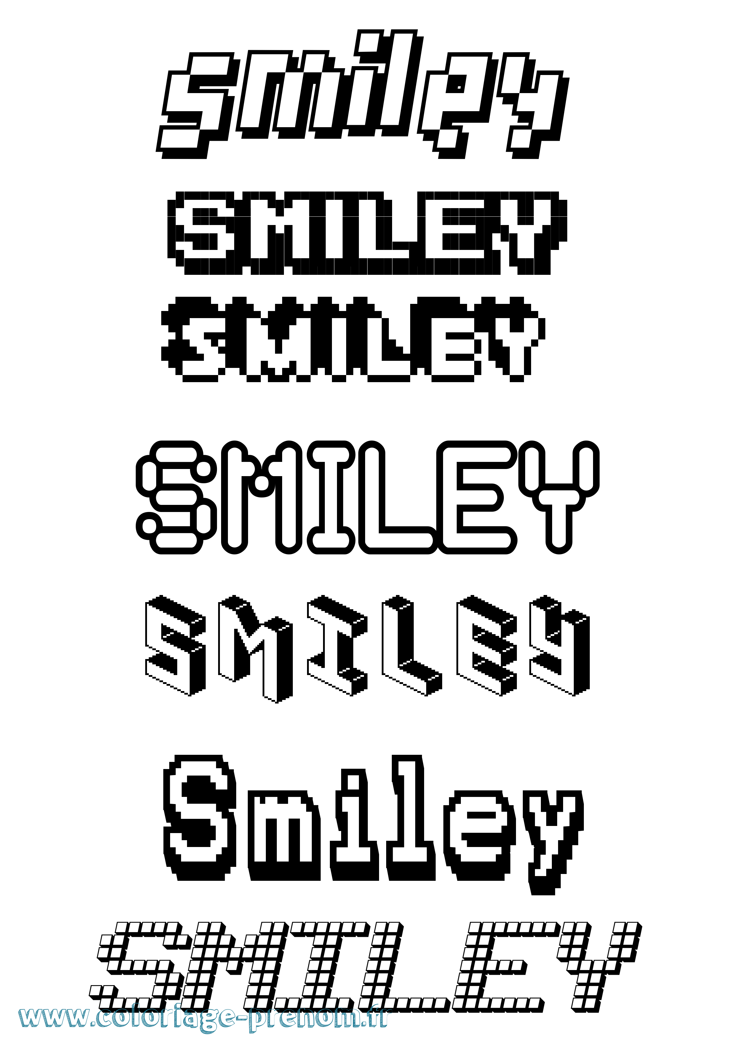 Coloriage Smiley Pixel Coloriage prénom Smiley Pixel