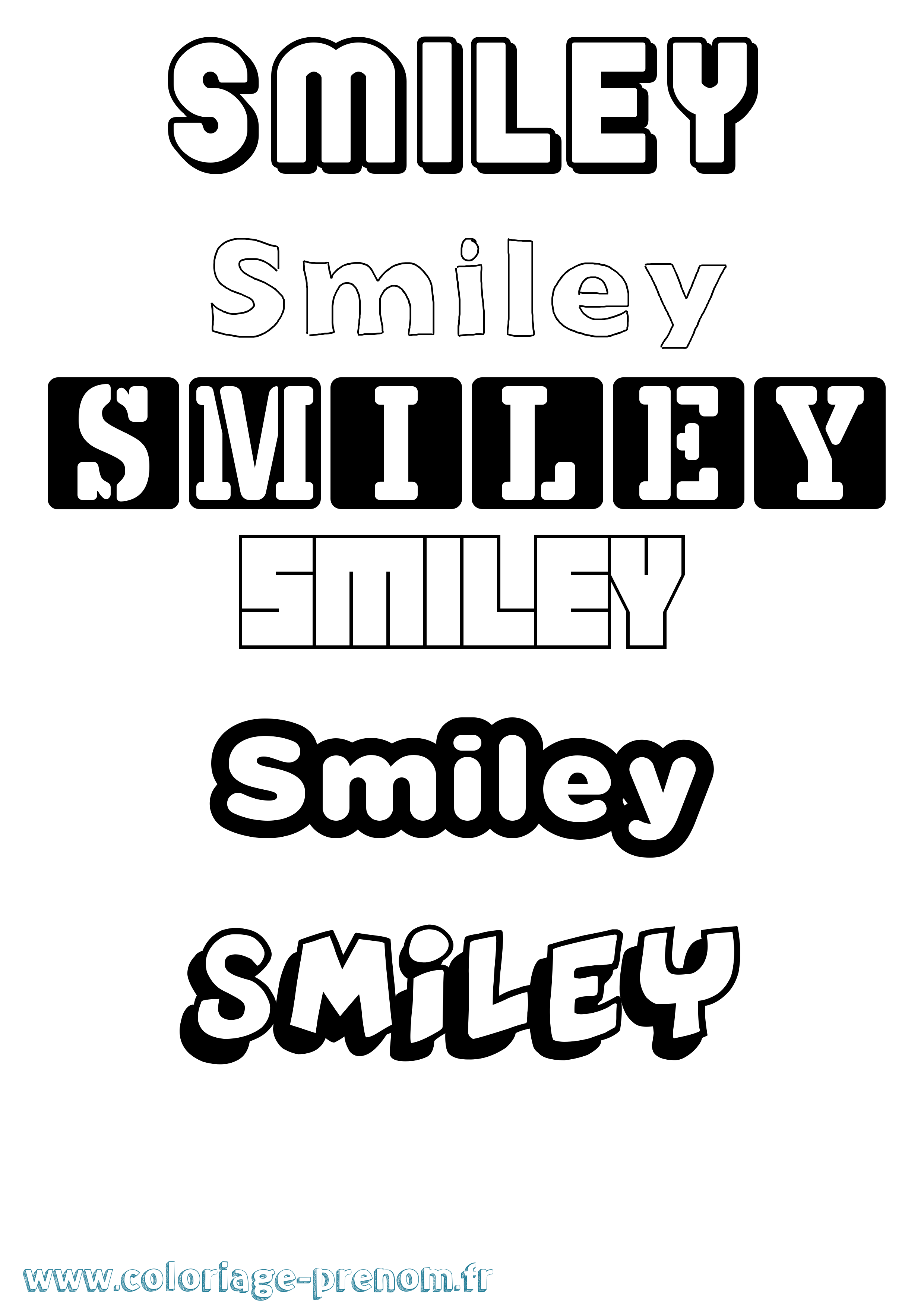 Coloriage Smiley Simple Coloriage prénom Smiley Simple