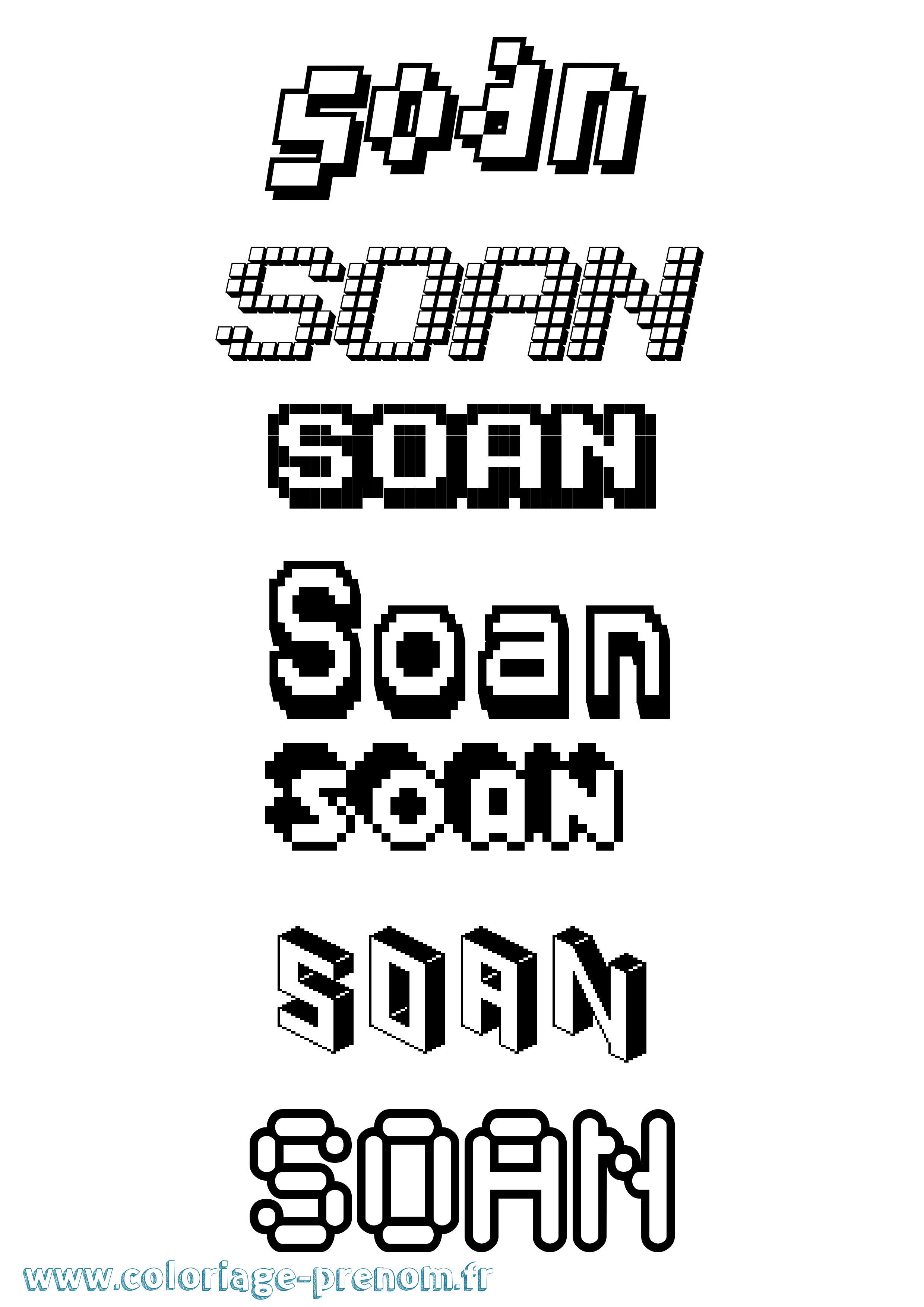 Coloriage prénom Soan