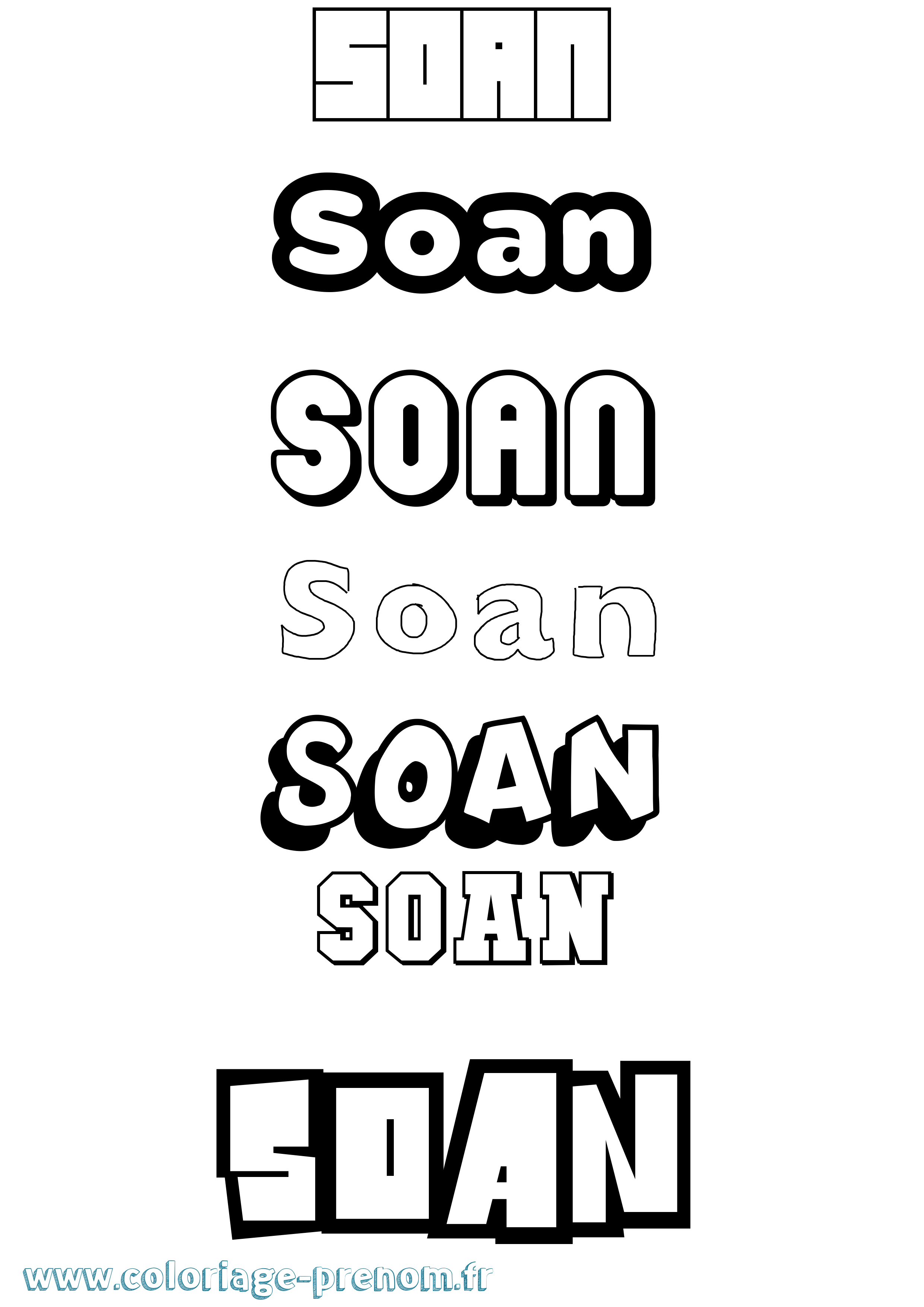Coloriage prénom Soan