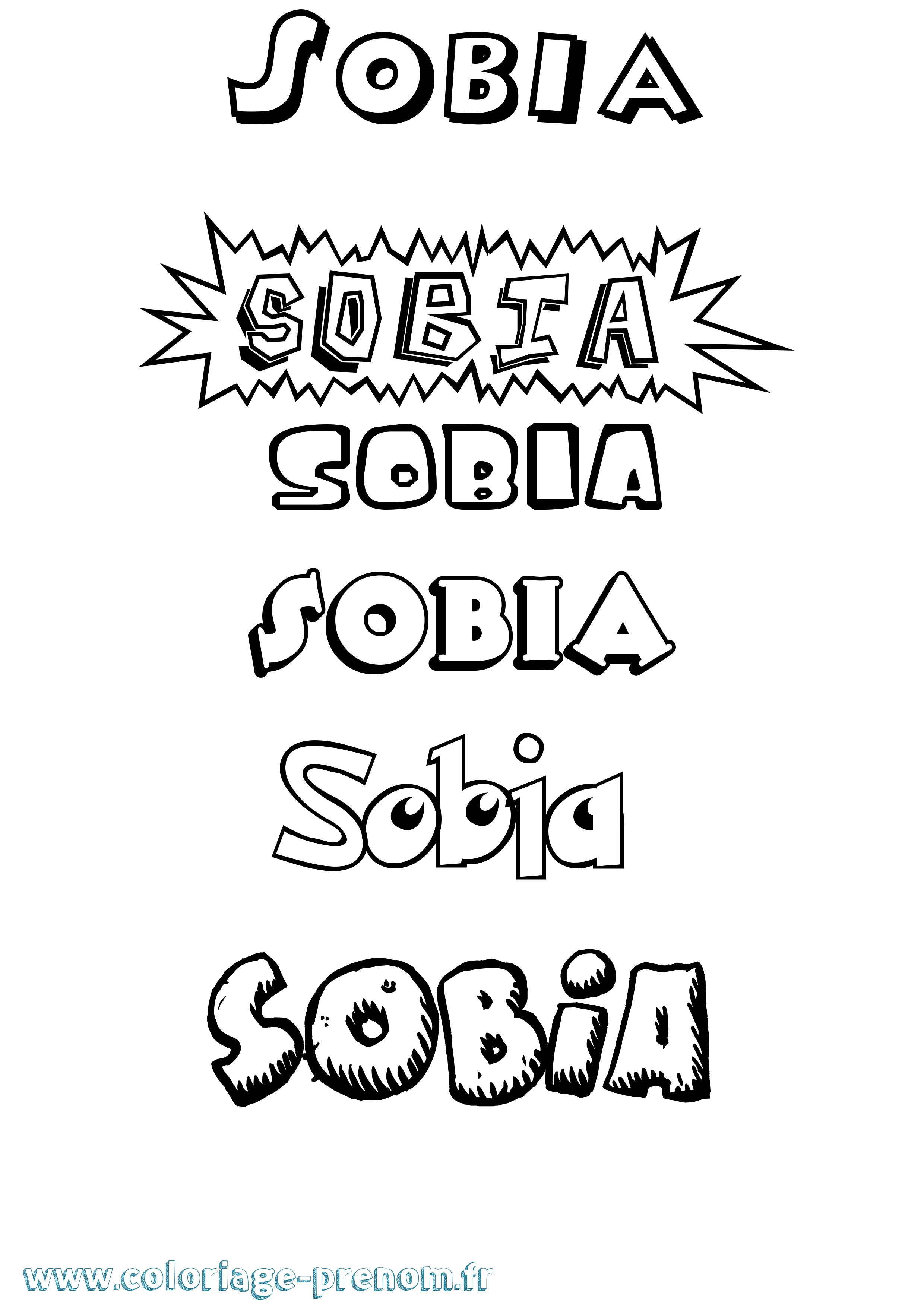 Coloriage prénom Sobia Dessin Animé