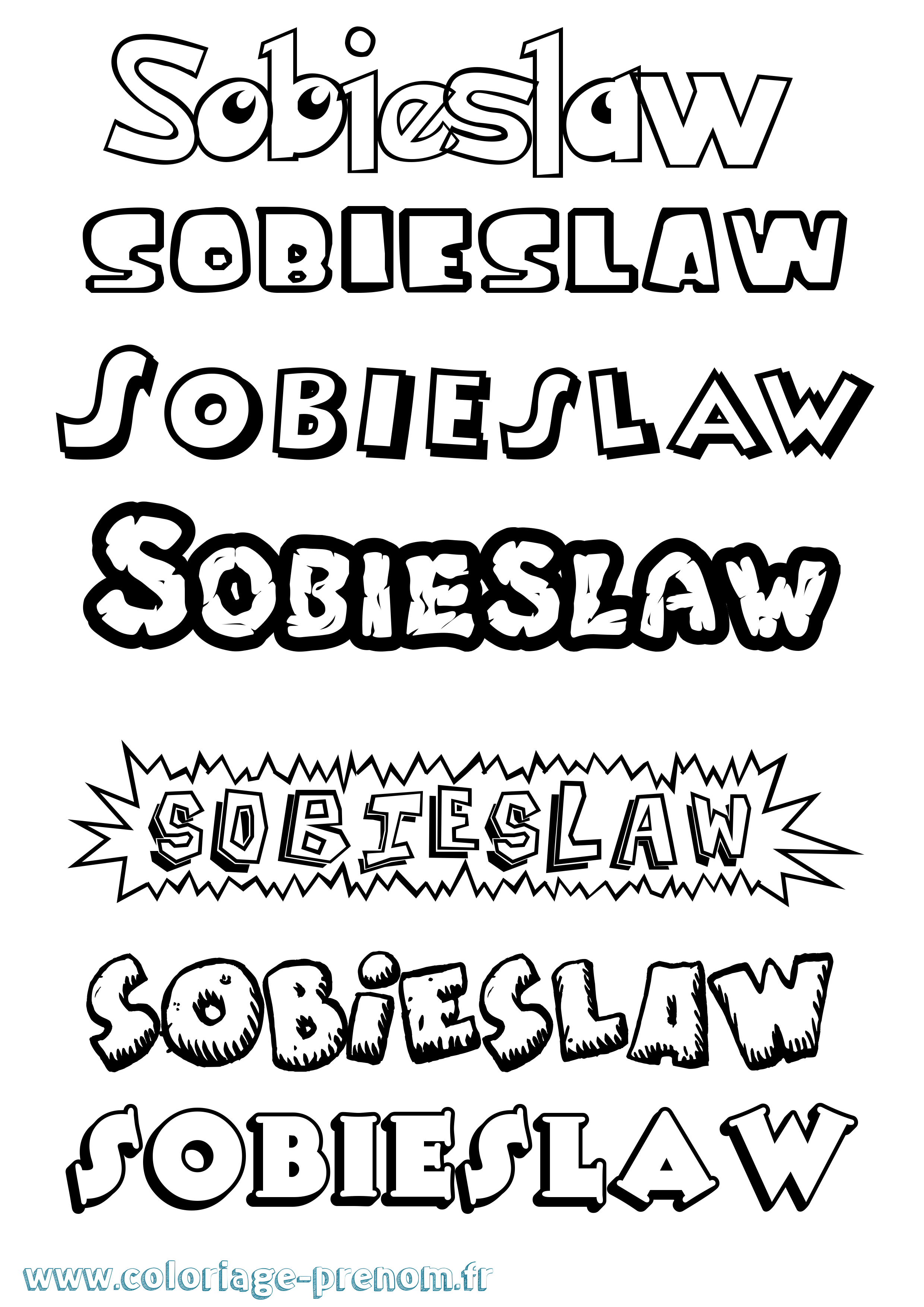 Coloriage prénom Sobieslaw Dessin Animé