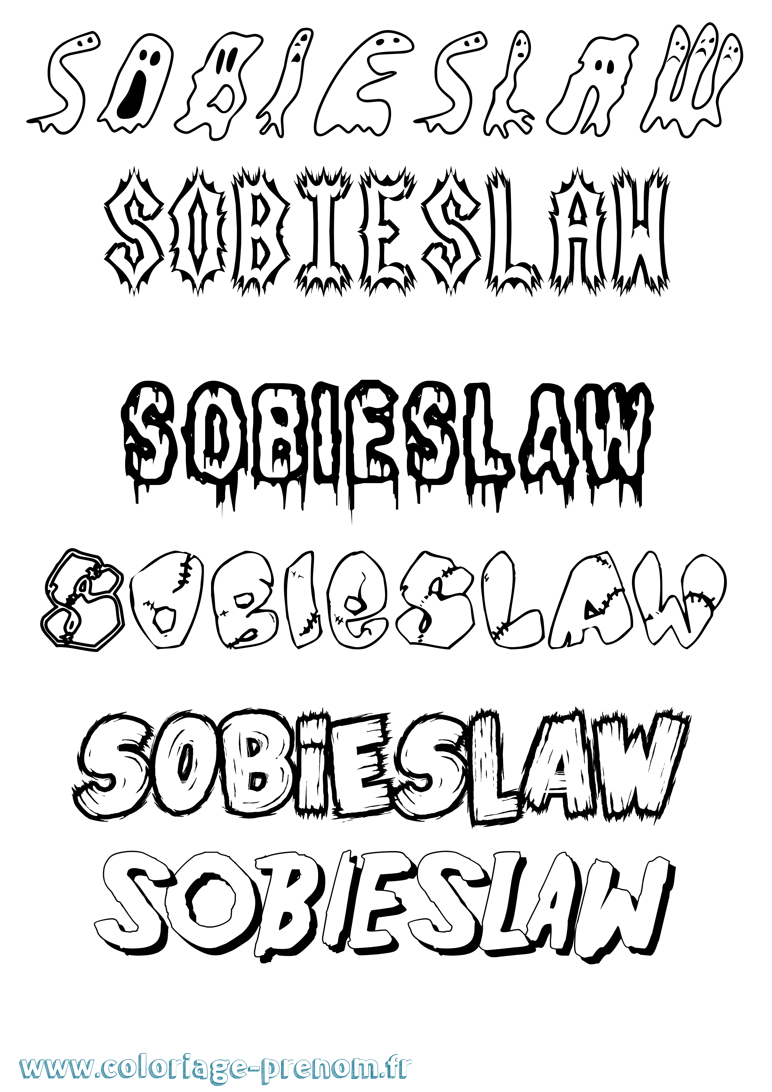 Coloriage prénom Sobieslaw Frisson