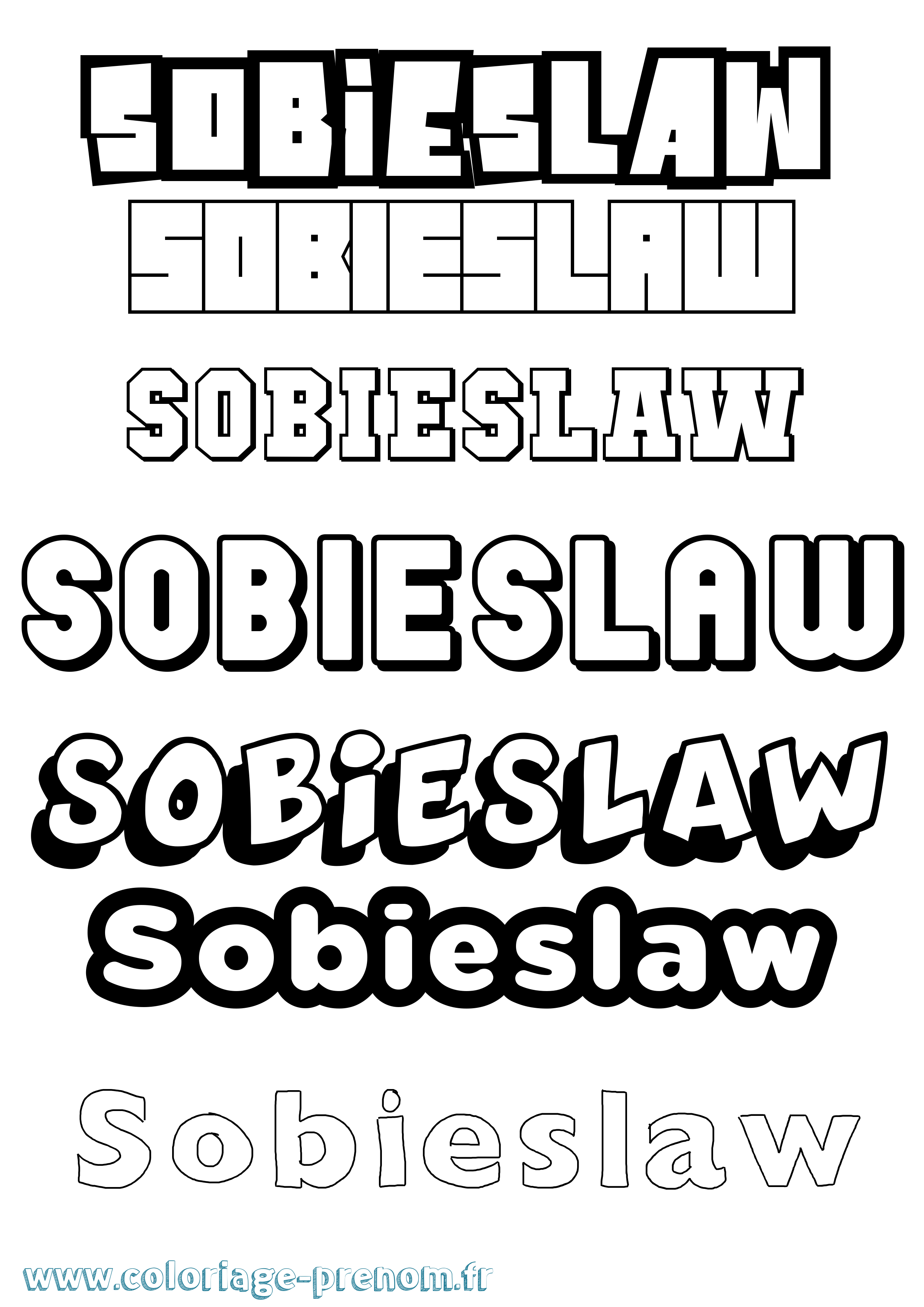 Coloriage prénom Sobieslaw Simple