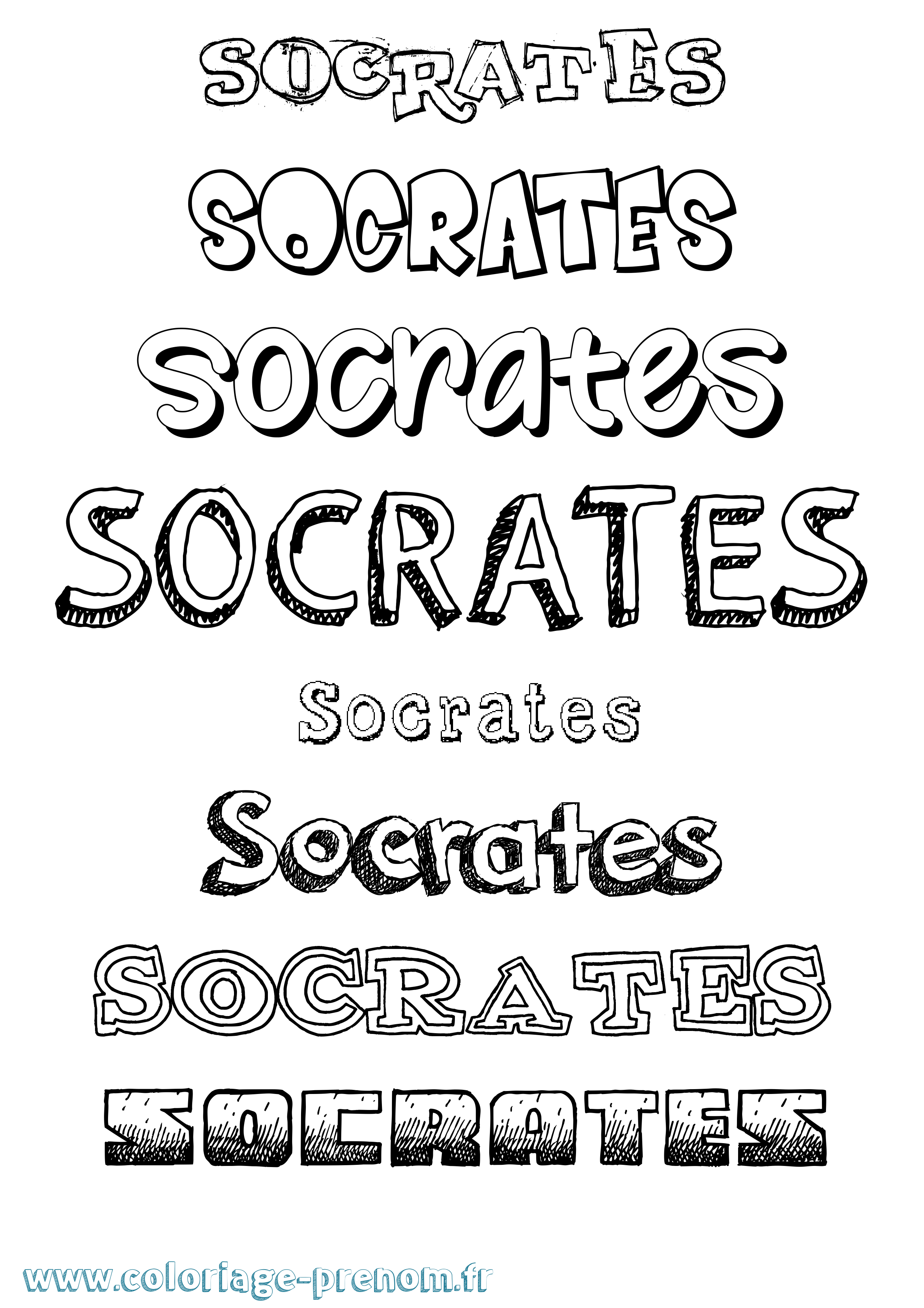 Coloriage prénom Socrates Dessiné