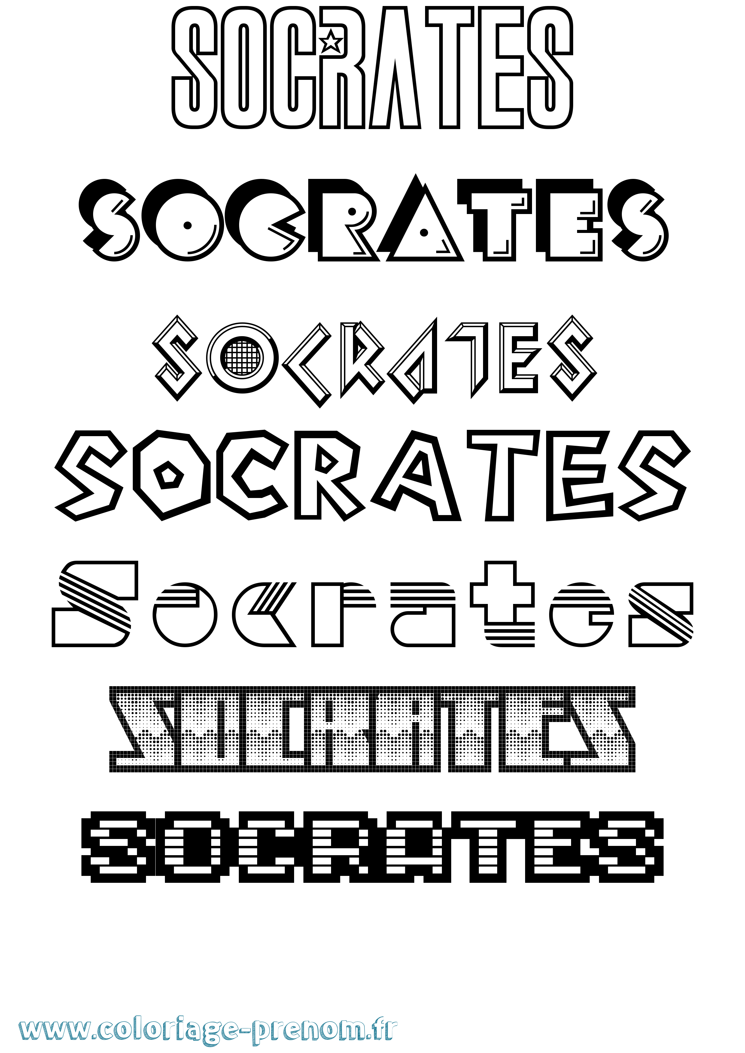 Coloriage prénom Socrates Jeux Vidéos