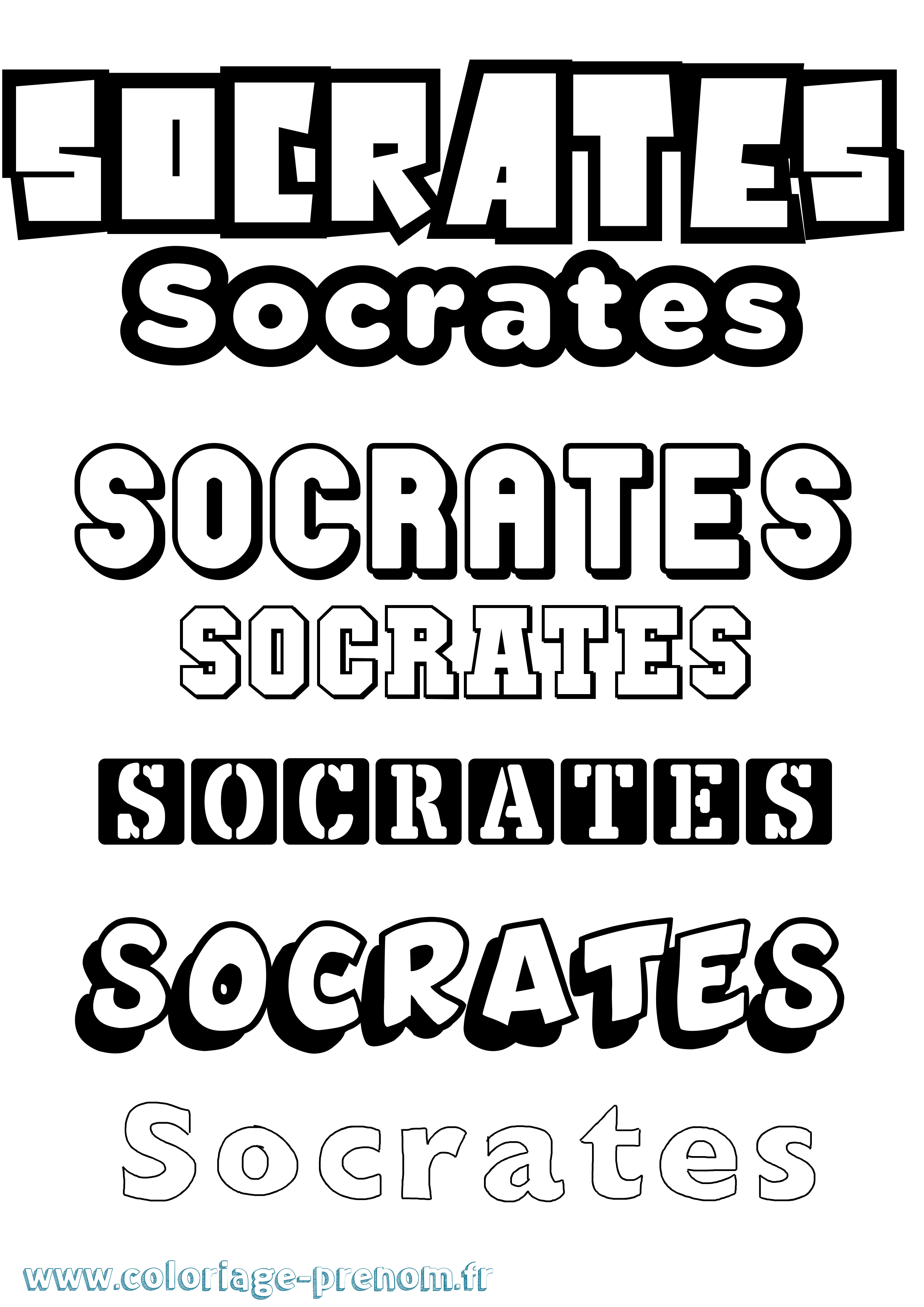 Coloriage prénom Socrates Simple