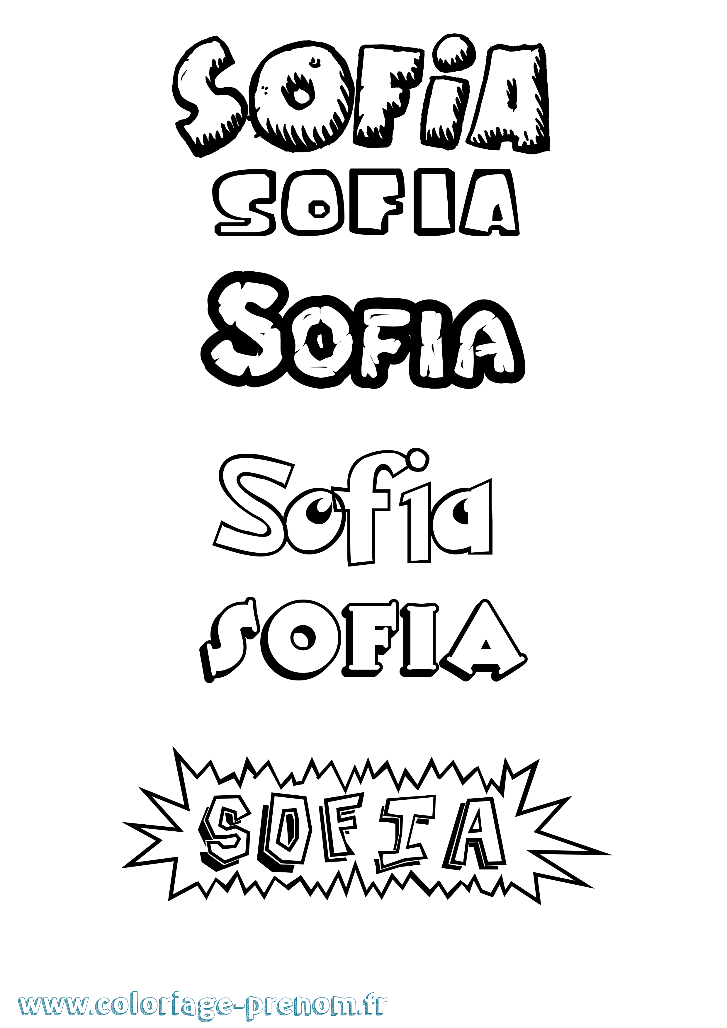 Coloriage prénom Sofia Dessin Animé
