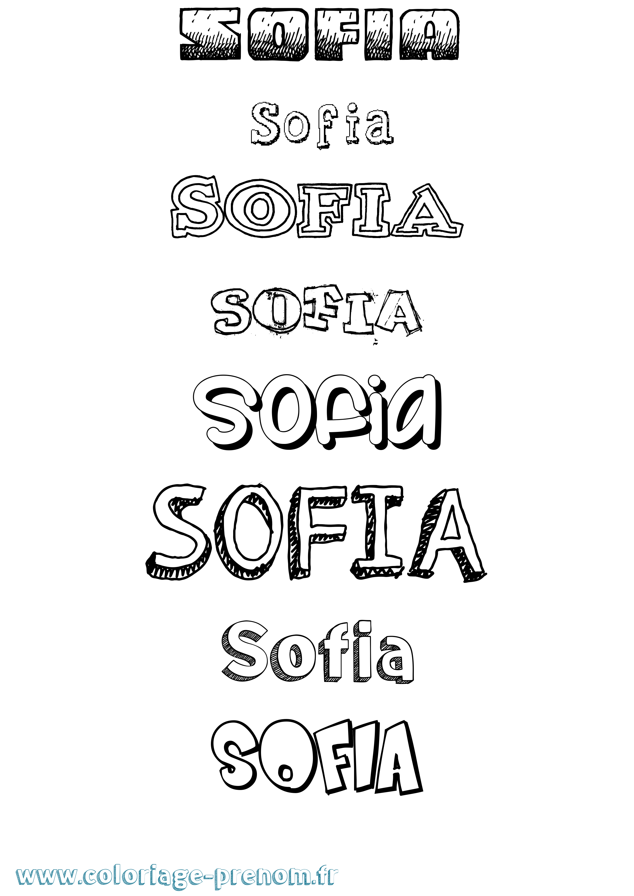 Coloriage prénom Sofia