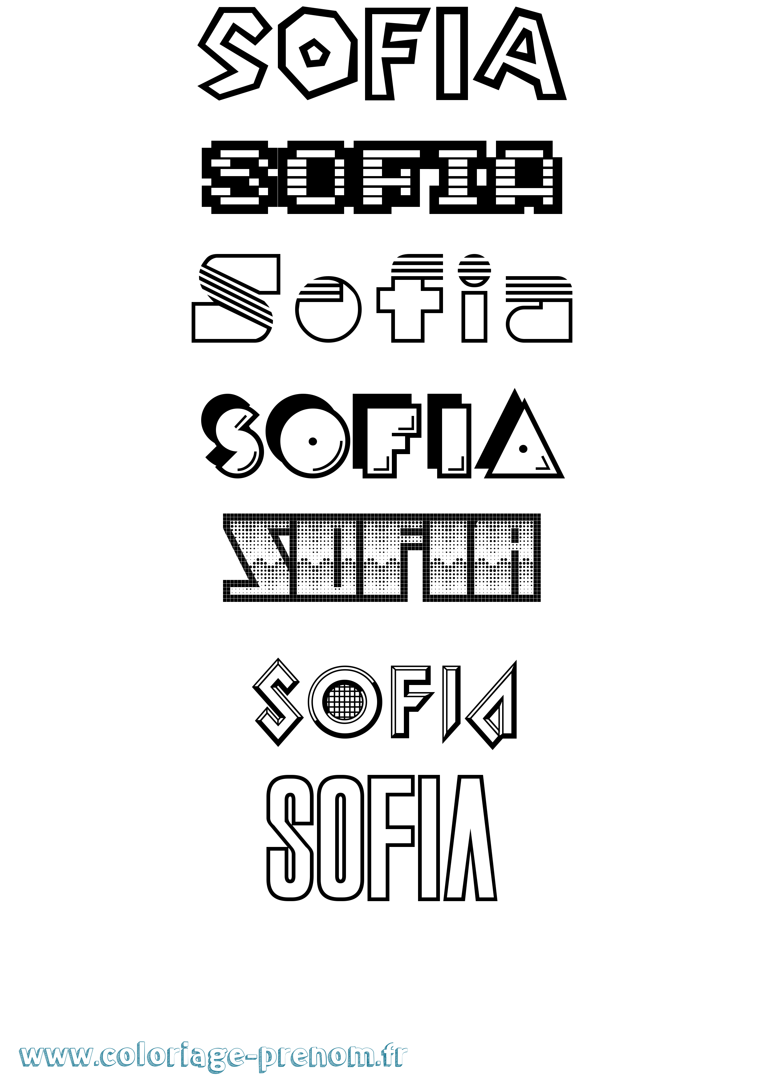 Coloriage prénom Sofia