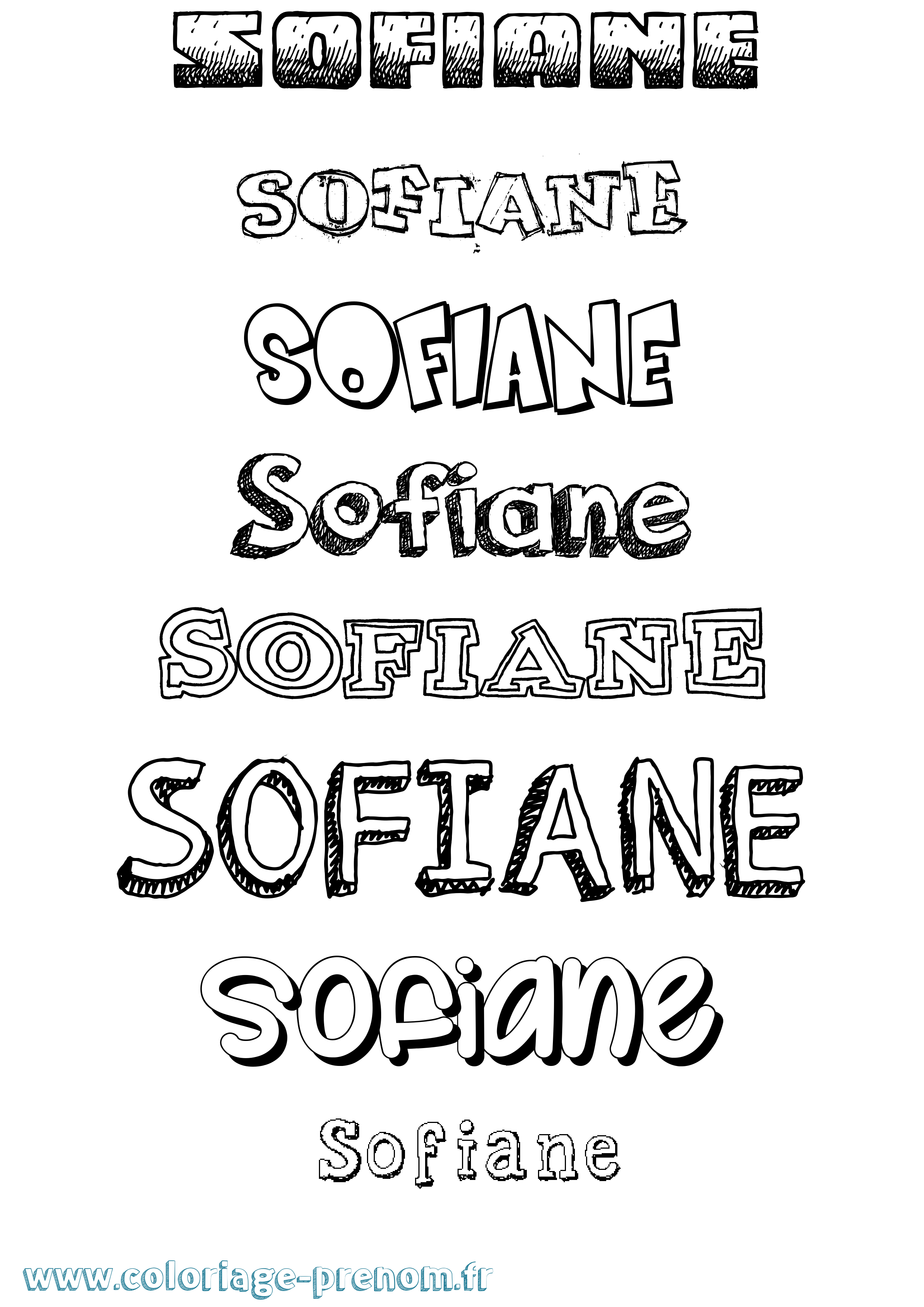 Coloriage prénom Sofiane Dessiné