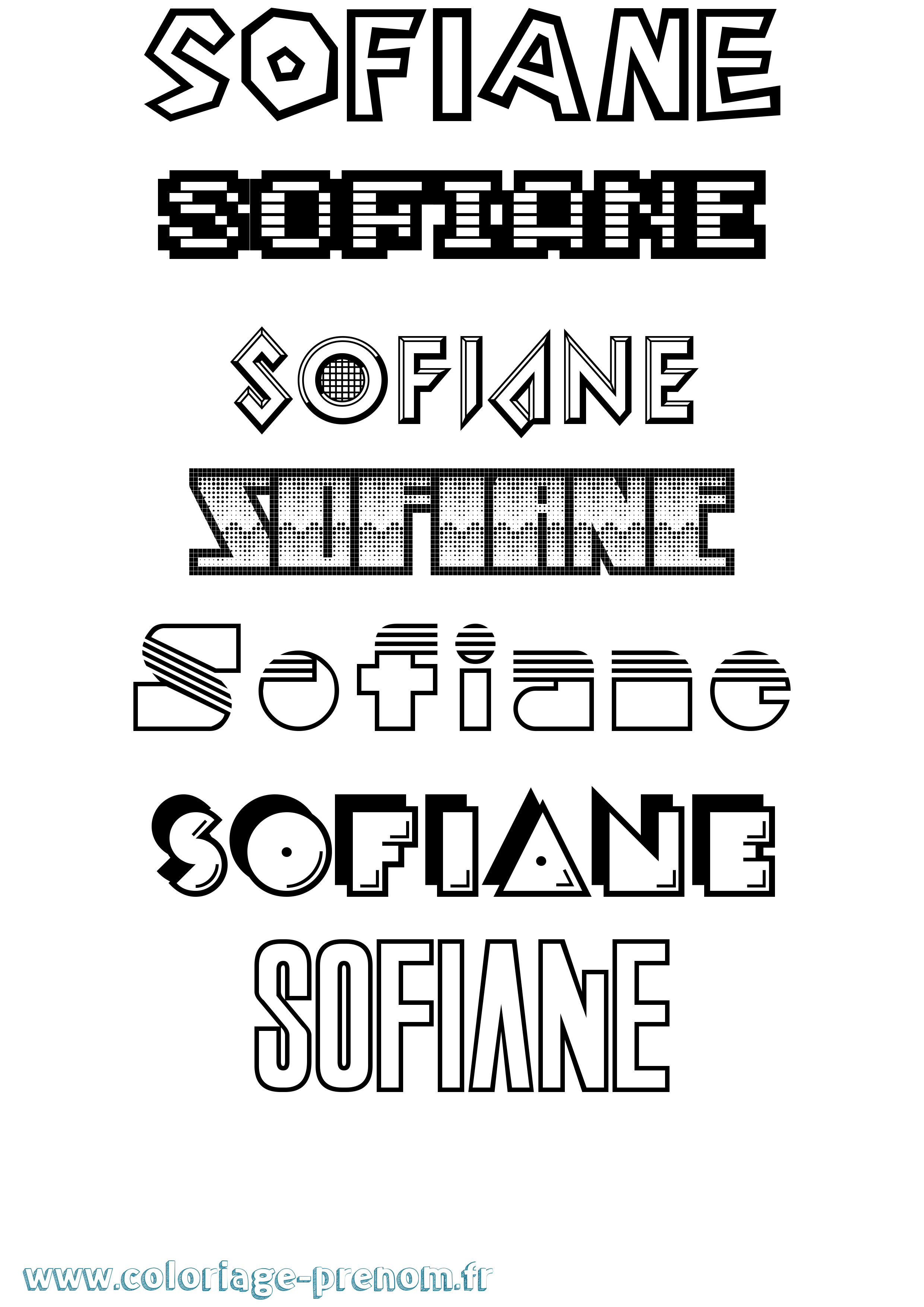 Coloriage prénom Sofiane