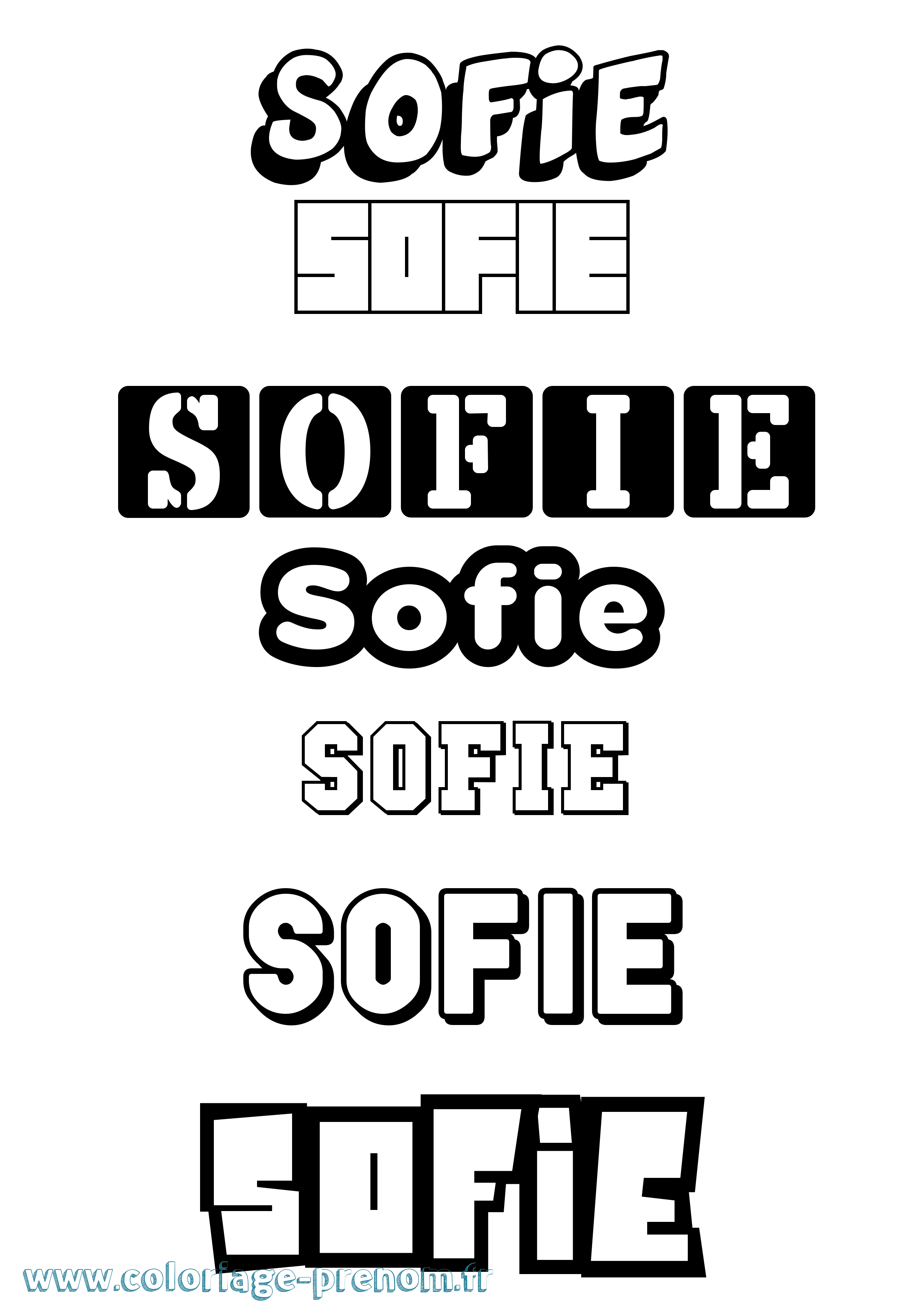 Coloriage prénom Sofie Simple