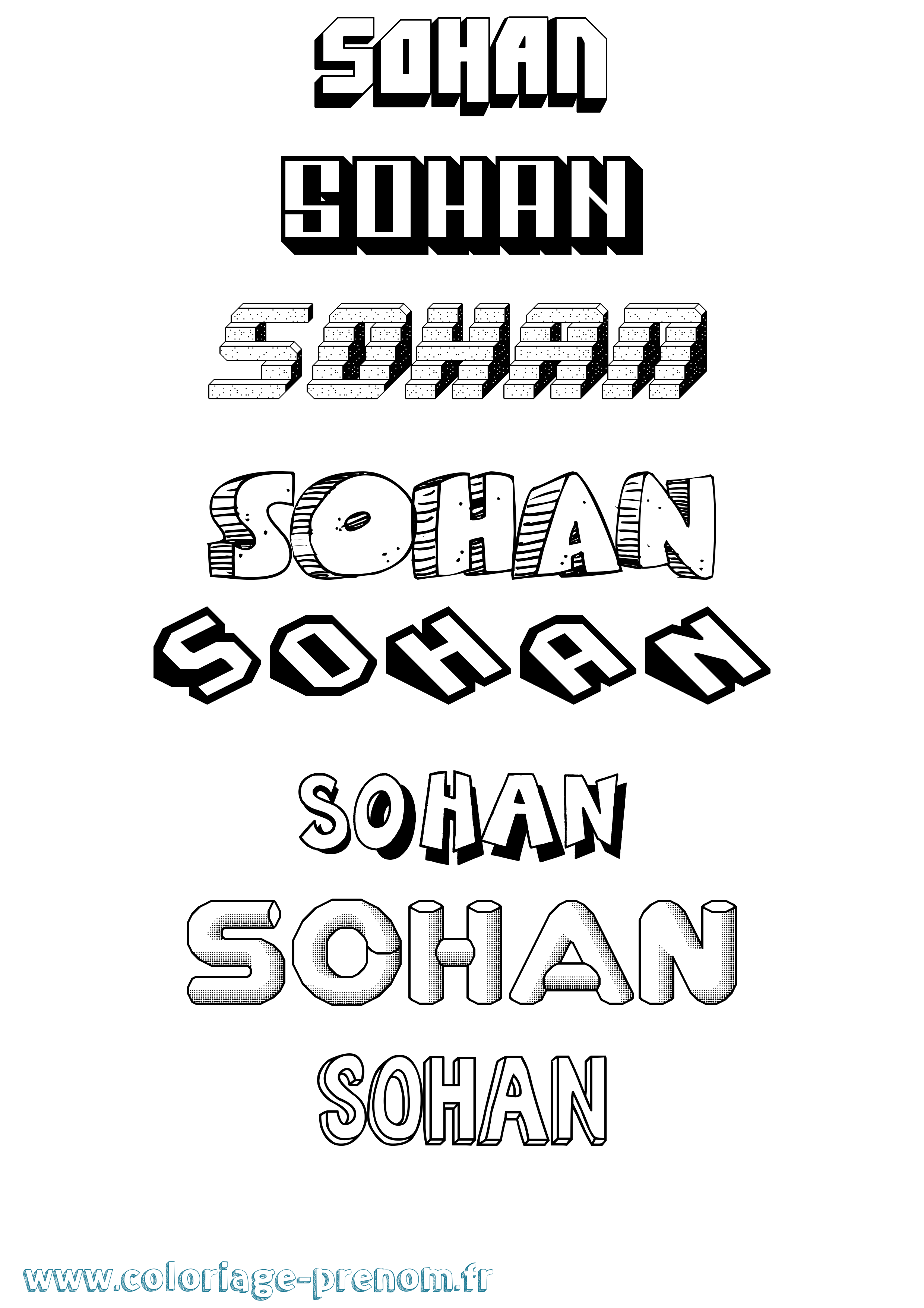 Coloriage prénom Sohan