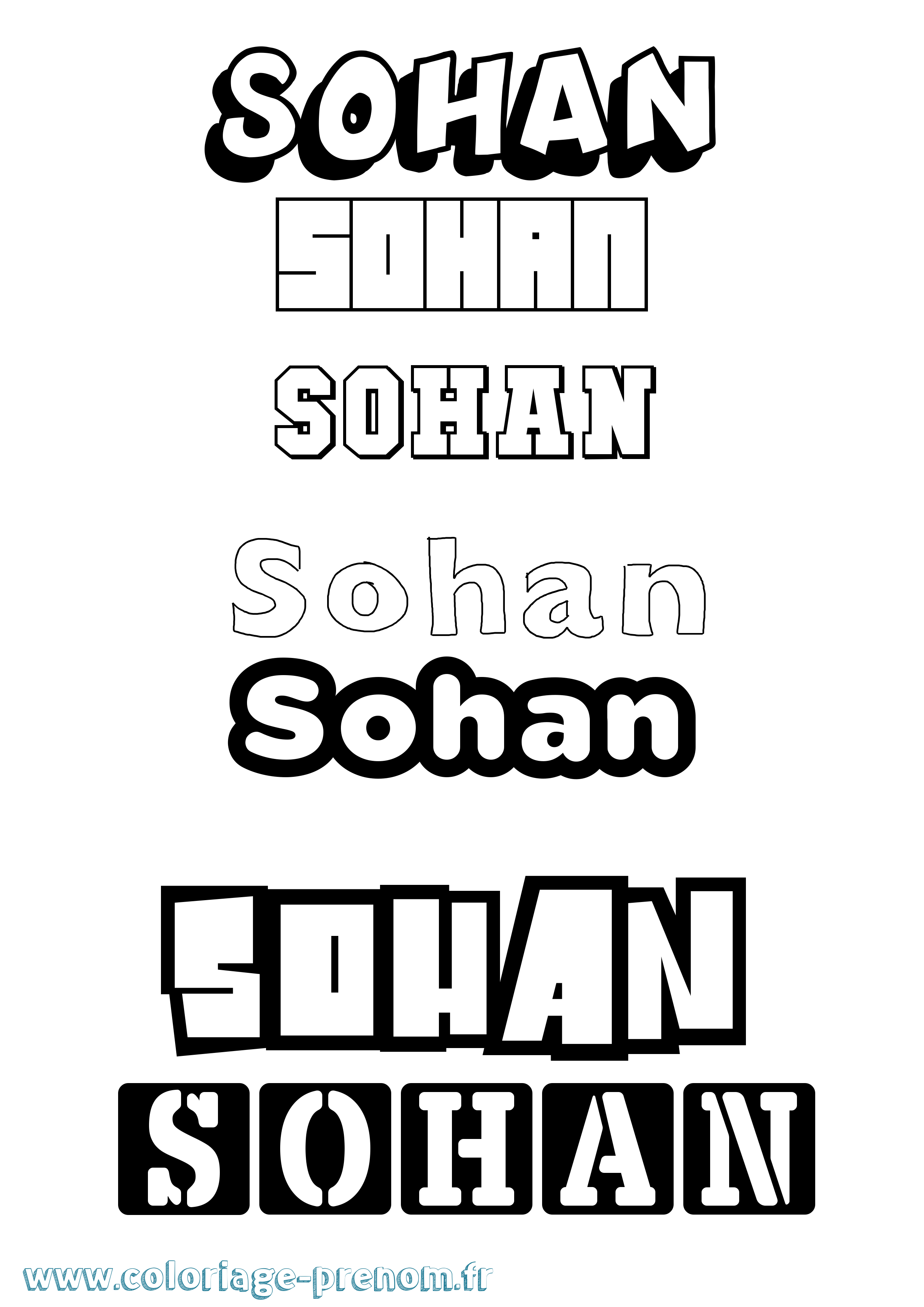 Coloriage prénom Sohan