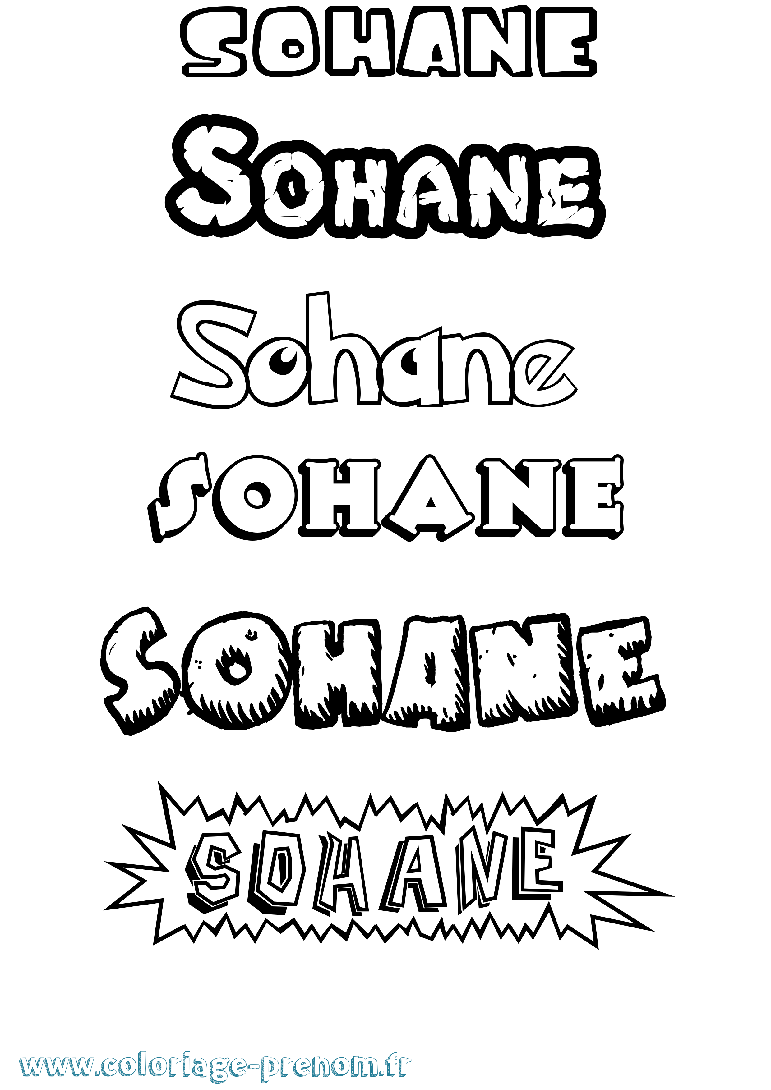 Coloriage prénom Sohane Dessin Animé