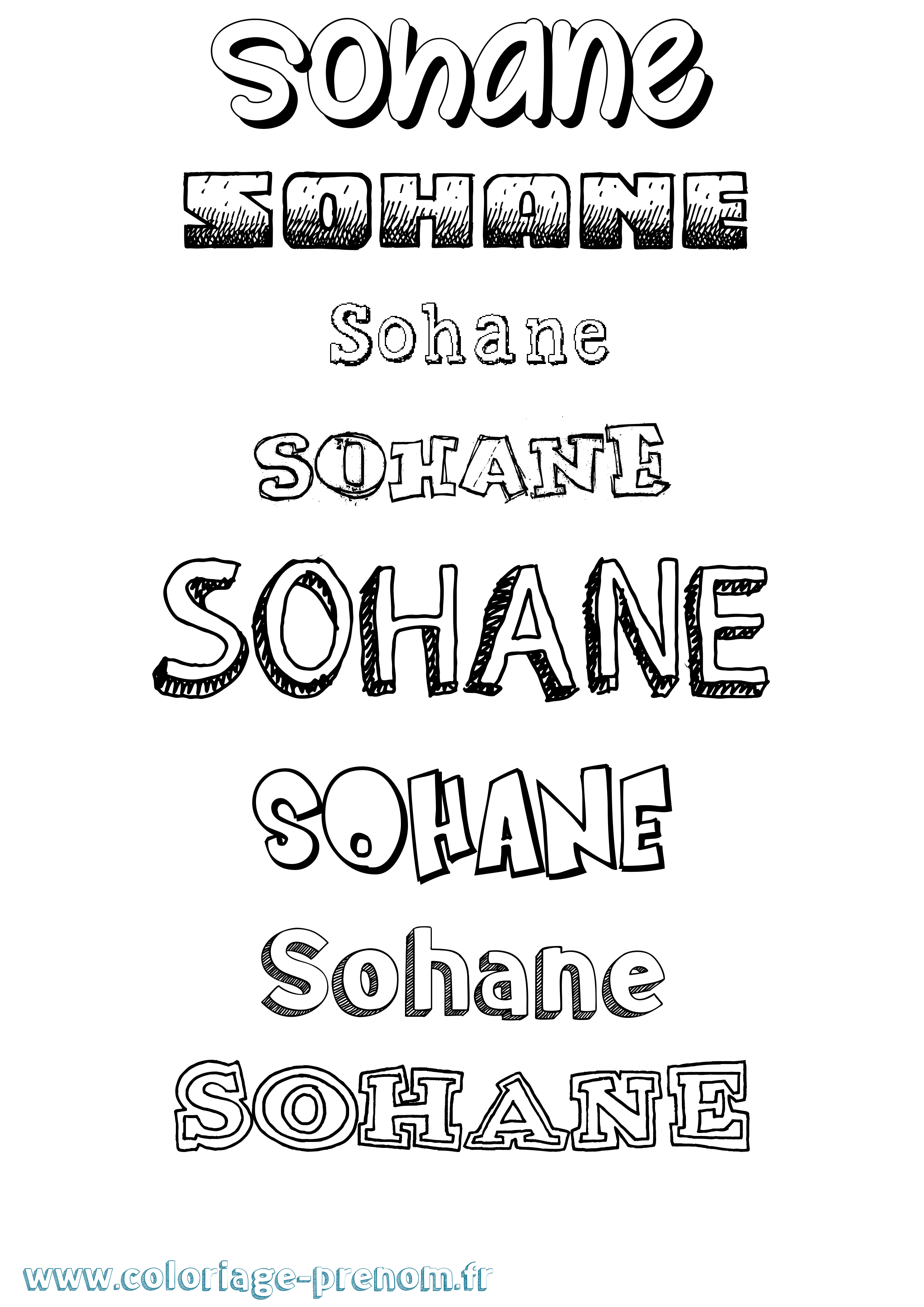 Coloriage Sohane Dessiné Coloriage prénom Sohane Dessiné