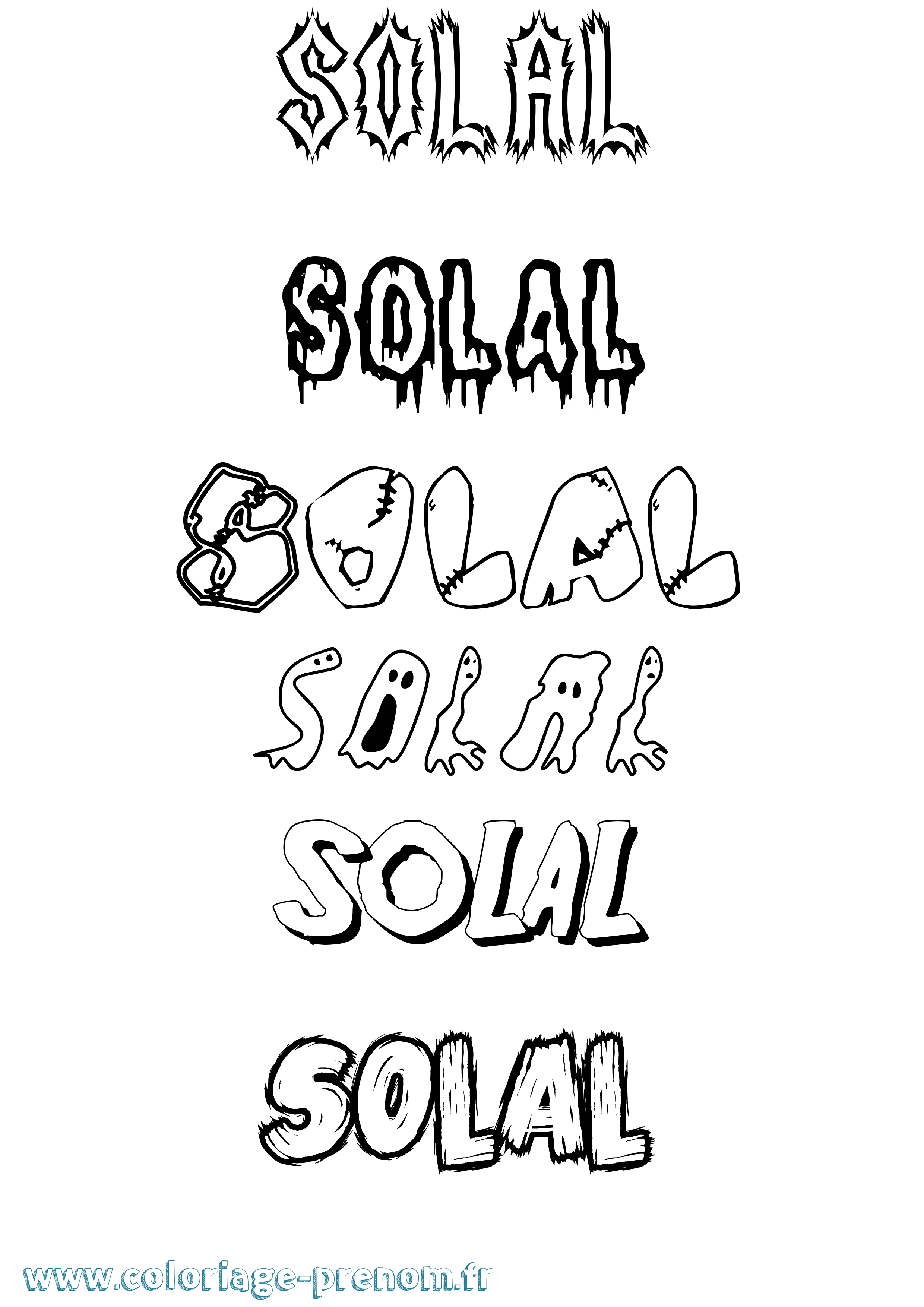 Coloriage prénom Solal