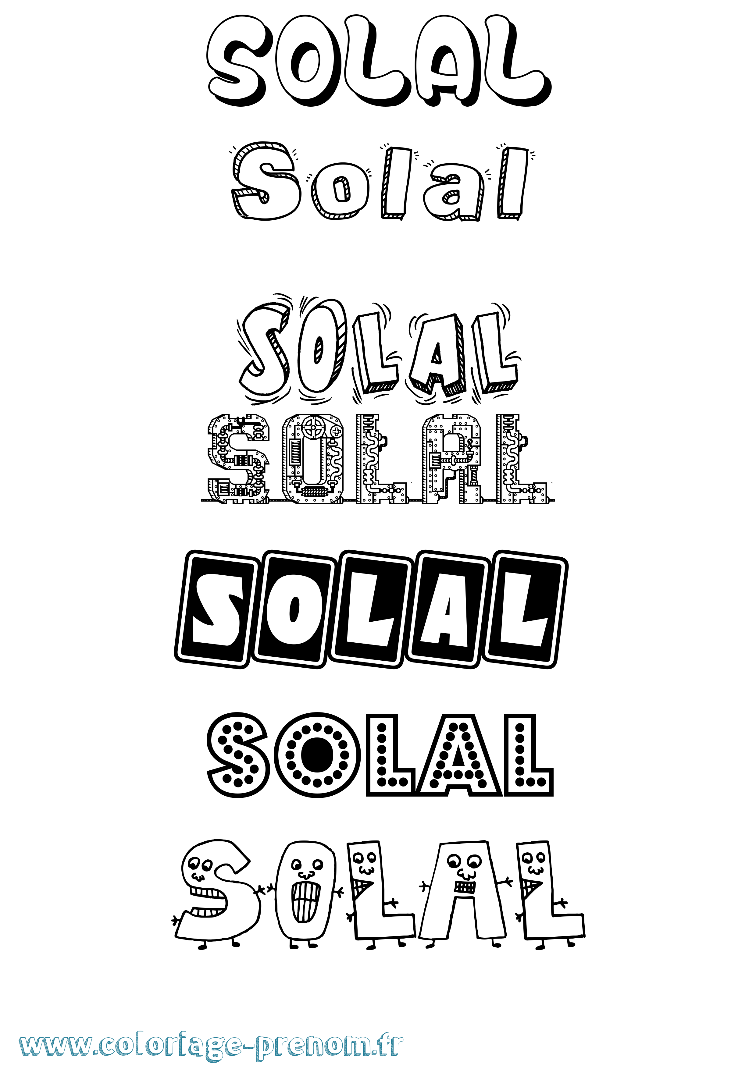 Coloriage prénom Solal Fun