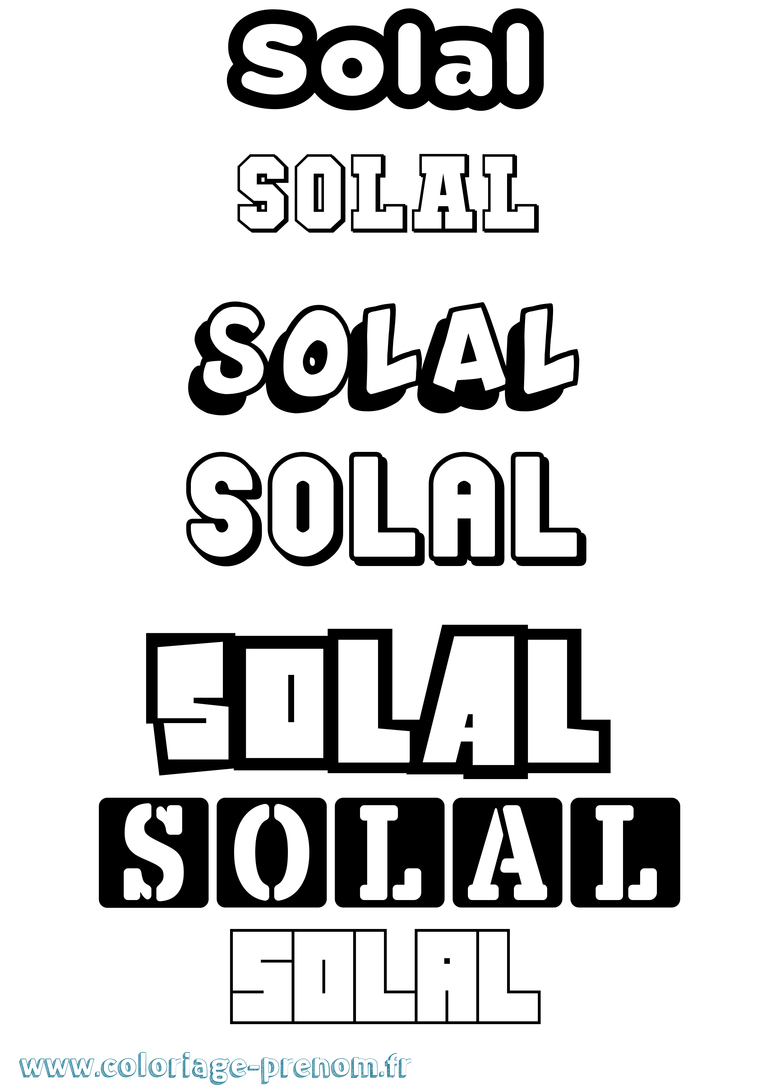 Coloriage prénom Solal Simple
