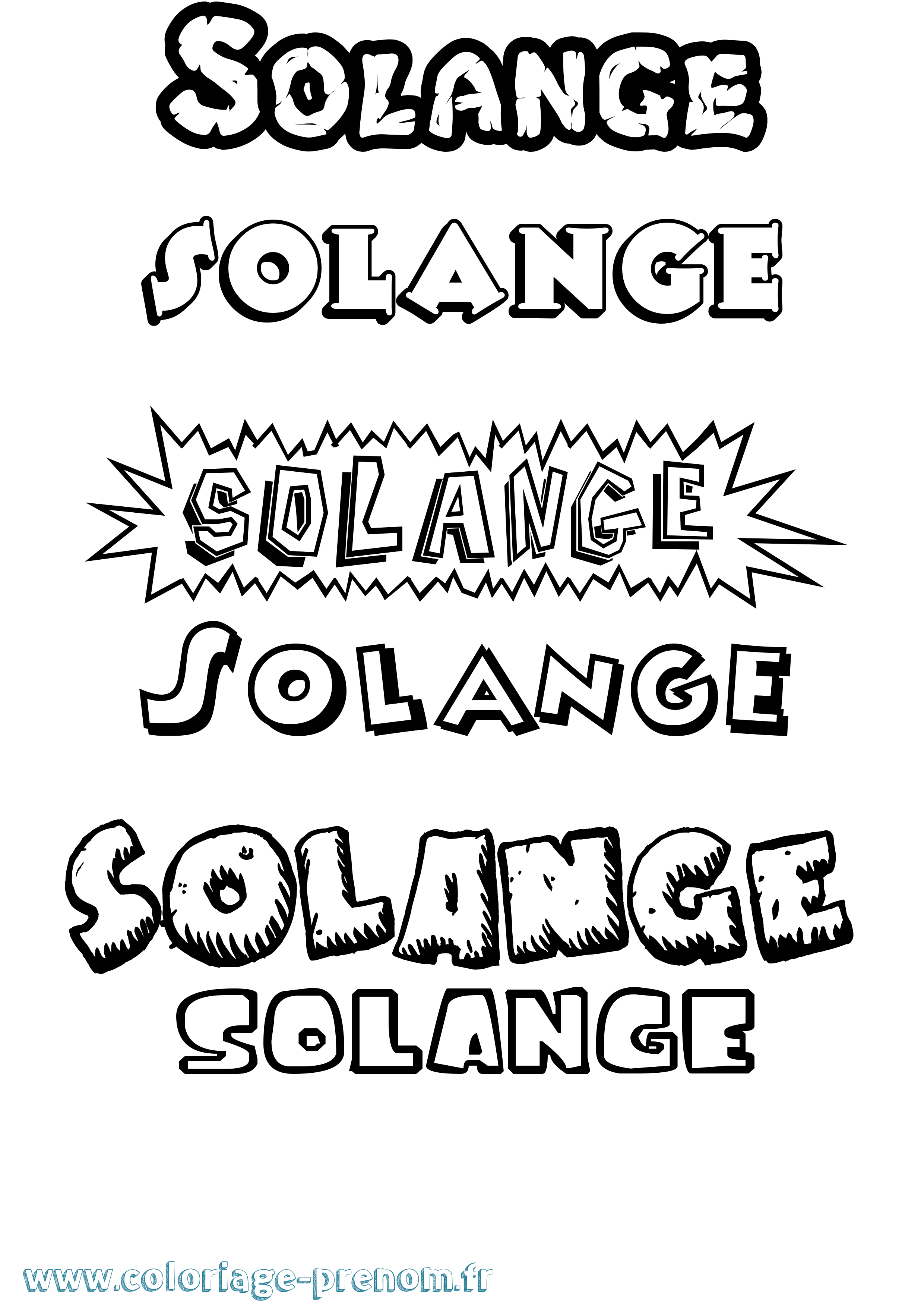 Coloriage Solange Coloriage prénom Solange