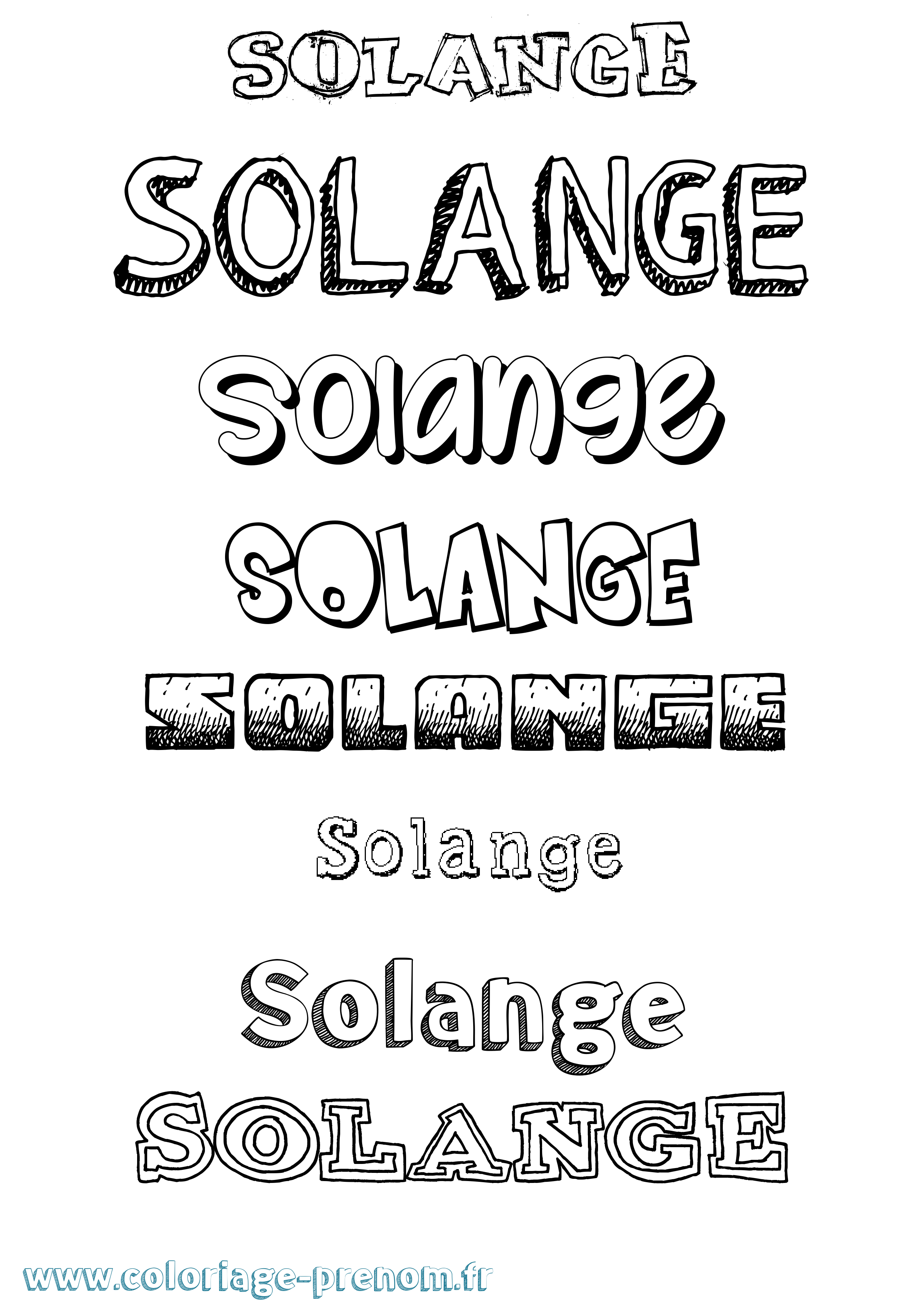 Coloriage prénom Solange Dessiné