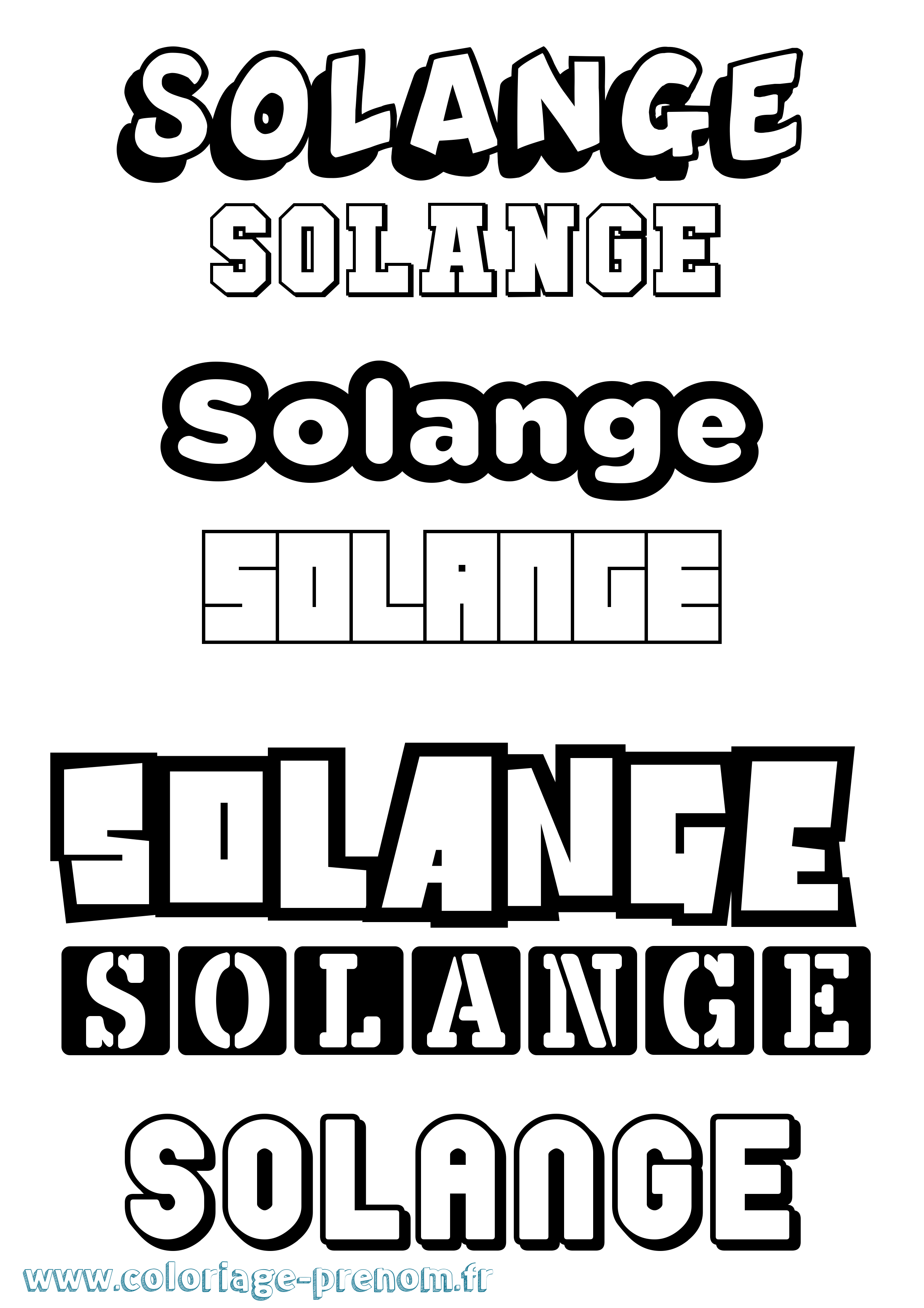 Coloriage Solange Coloriage prénom Solange