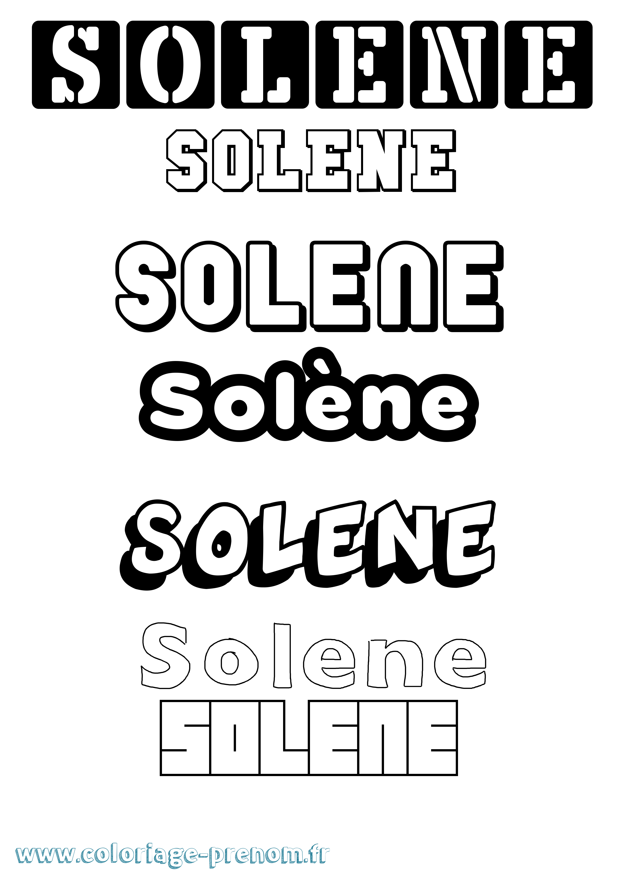 Coloriage prénom Solène Simple