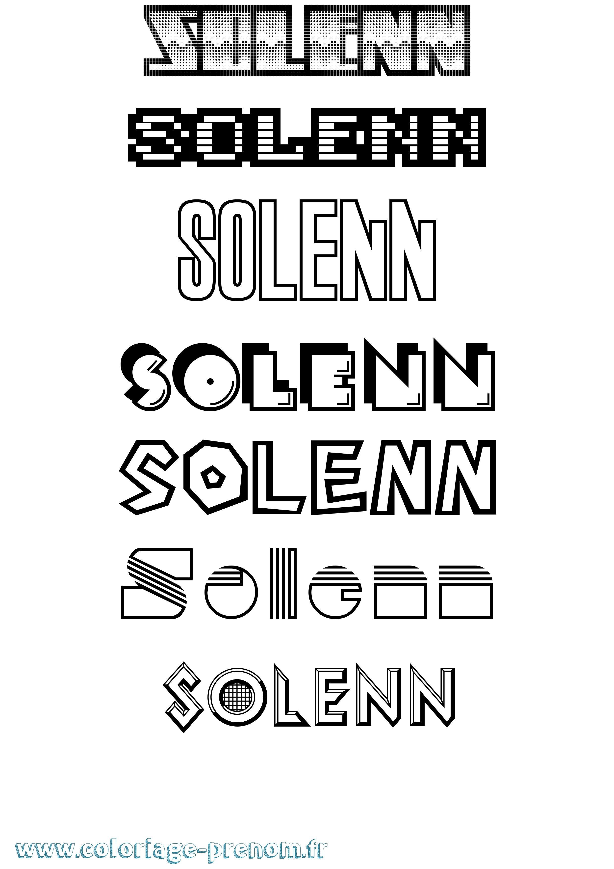 Coloriage prénom Solenn