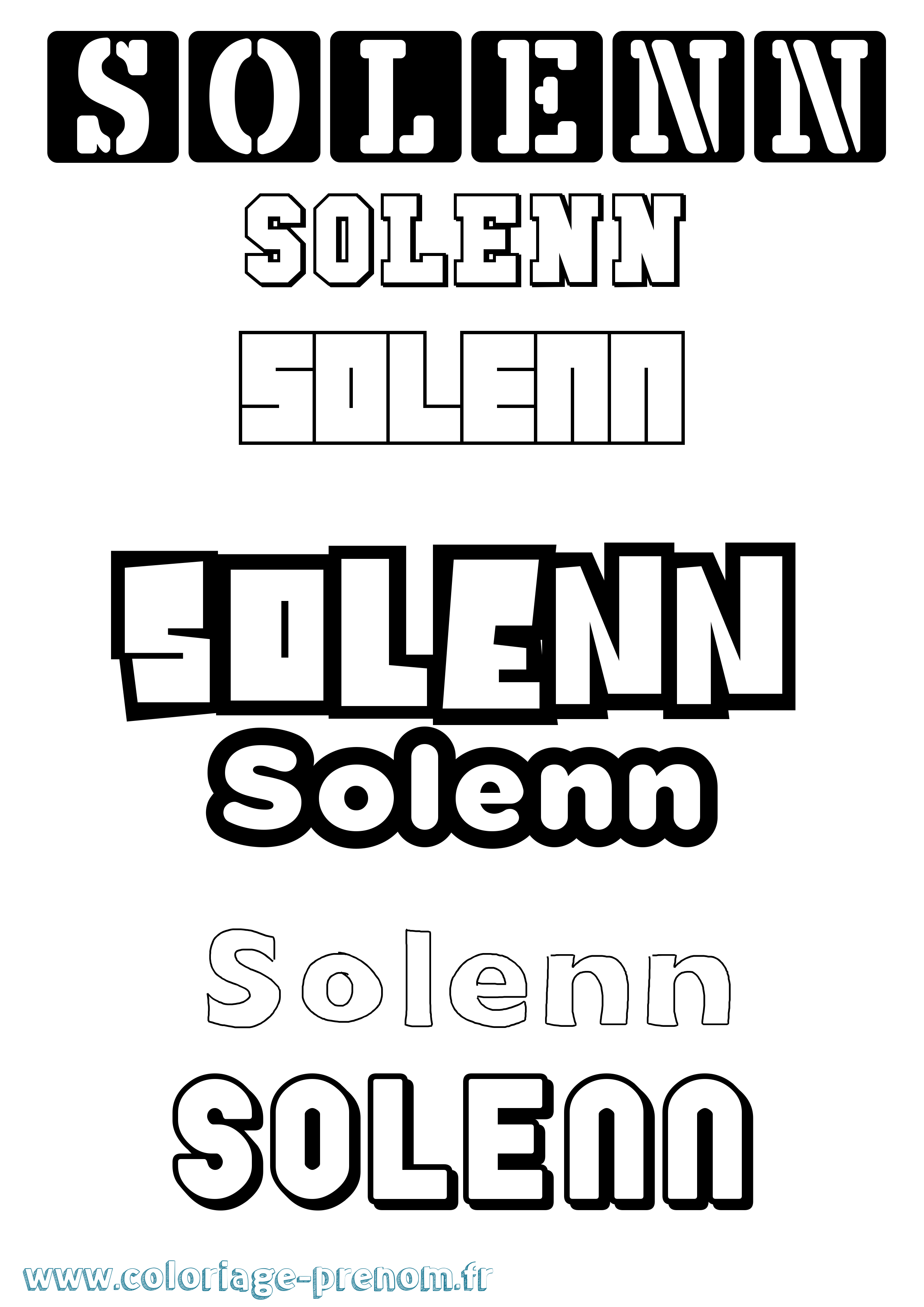 Coloriage prénom Solenn