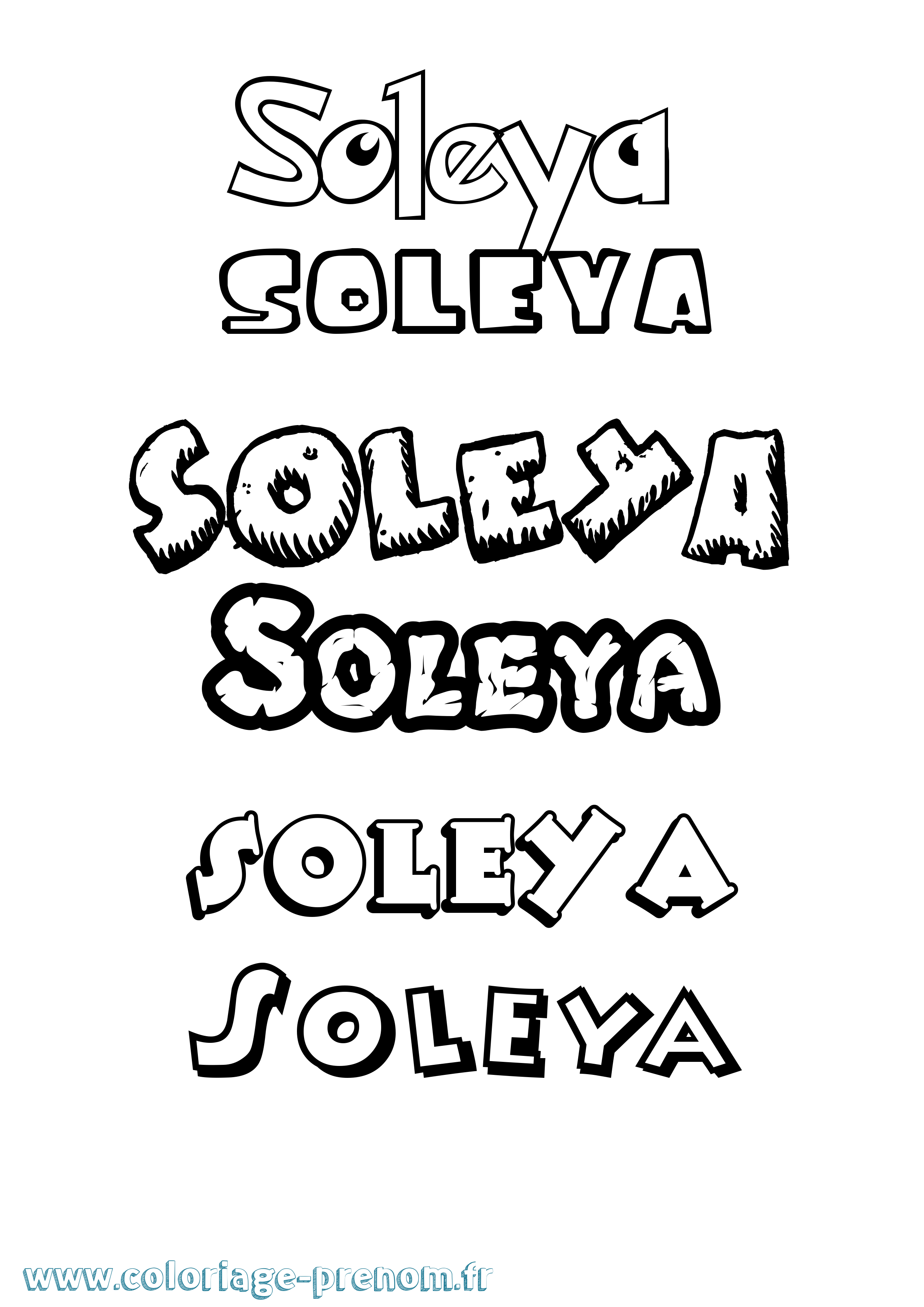 Coloriage prénom Soleya Dessin Animé