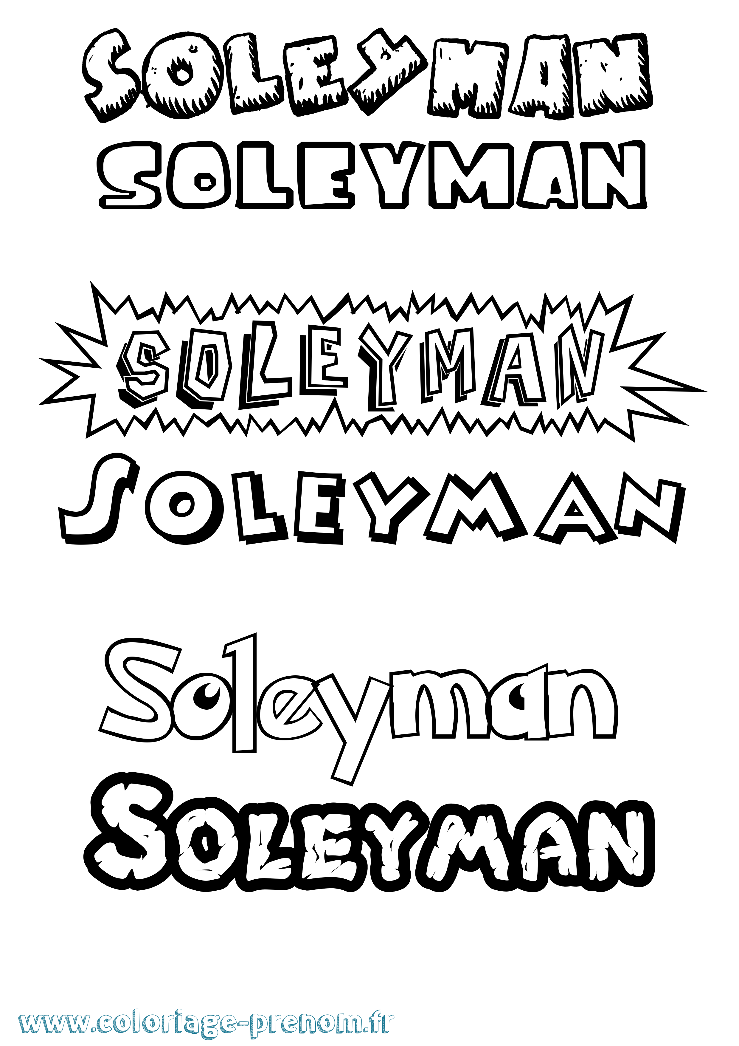 Coloriage Soleyman Dessin Animé Coloriage prénom Soleyman Dessin Animé
