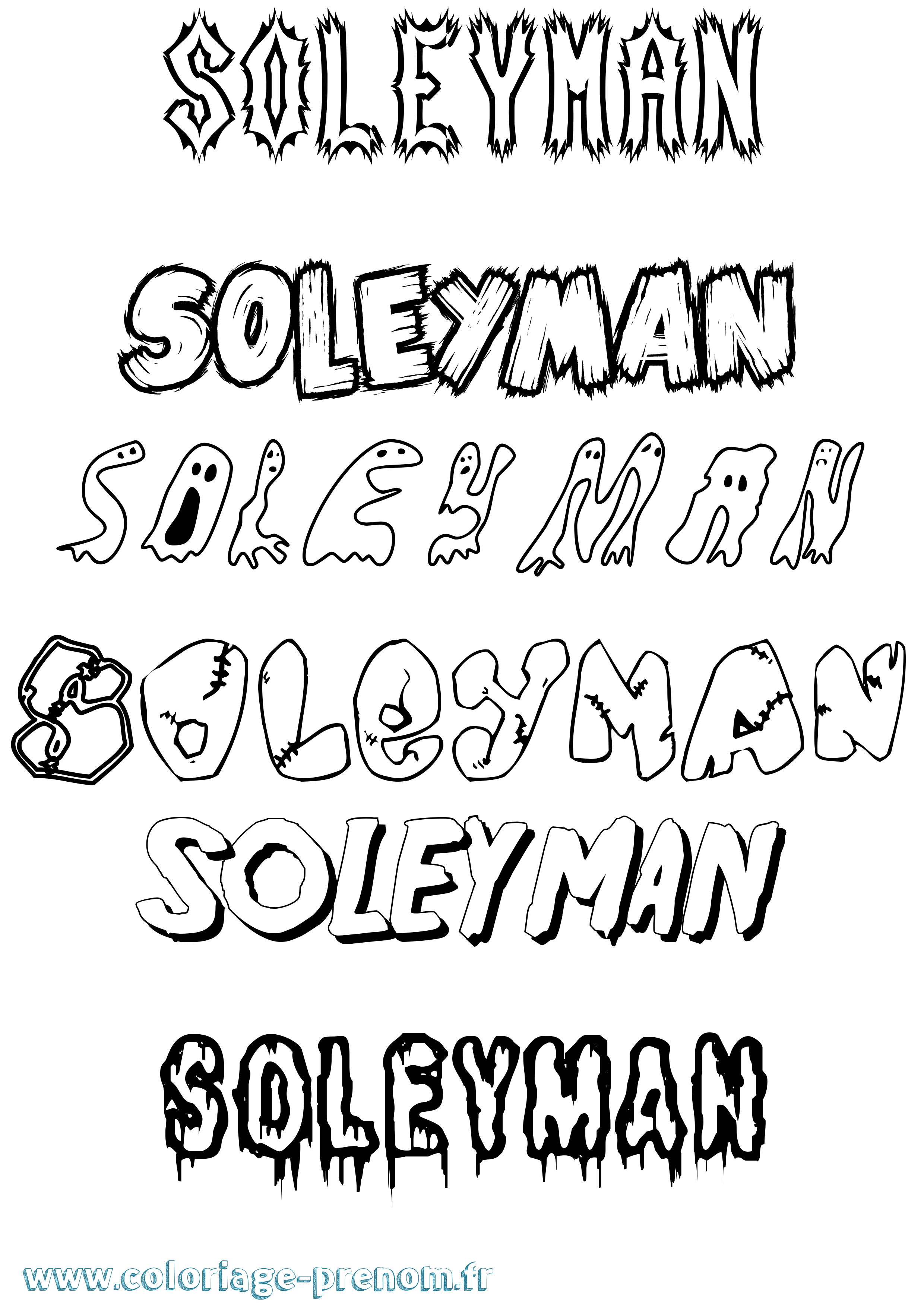 Coloriage Soleyman Frisson Coloriage prénom Soleyman Frisson
