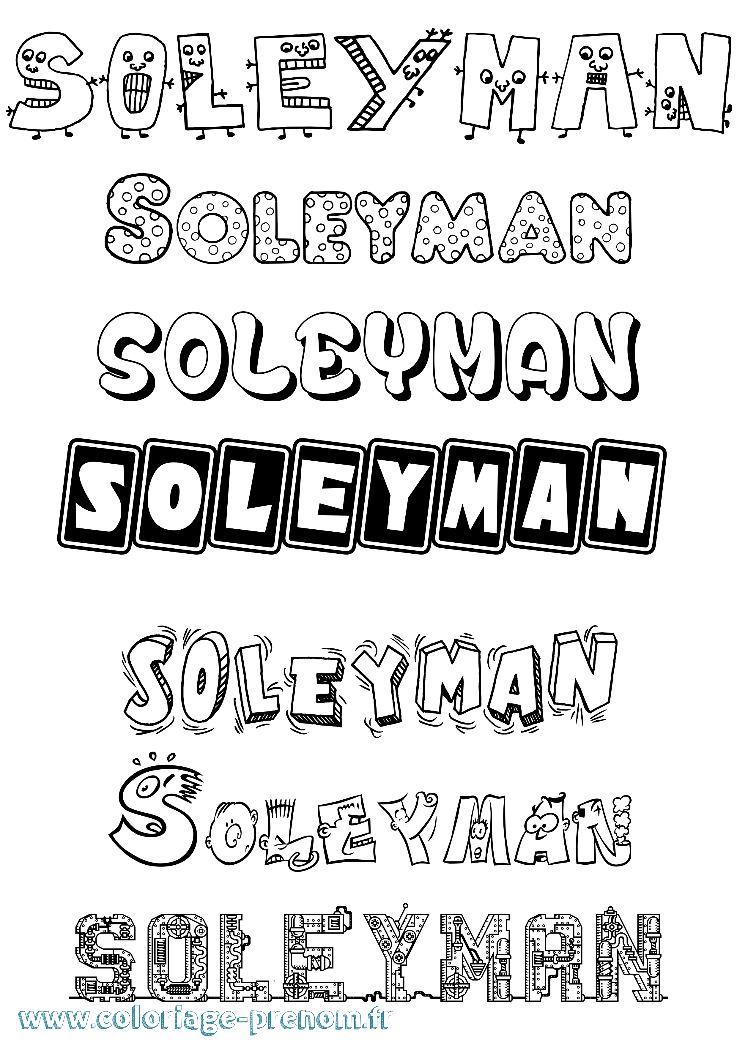 Coloriage Soleyman Fun Coloriage prénom Soleyman Fun
