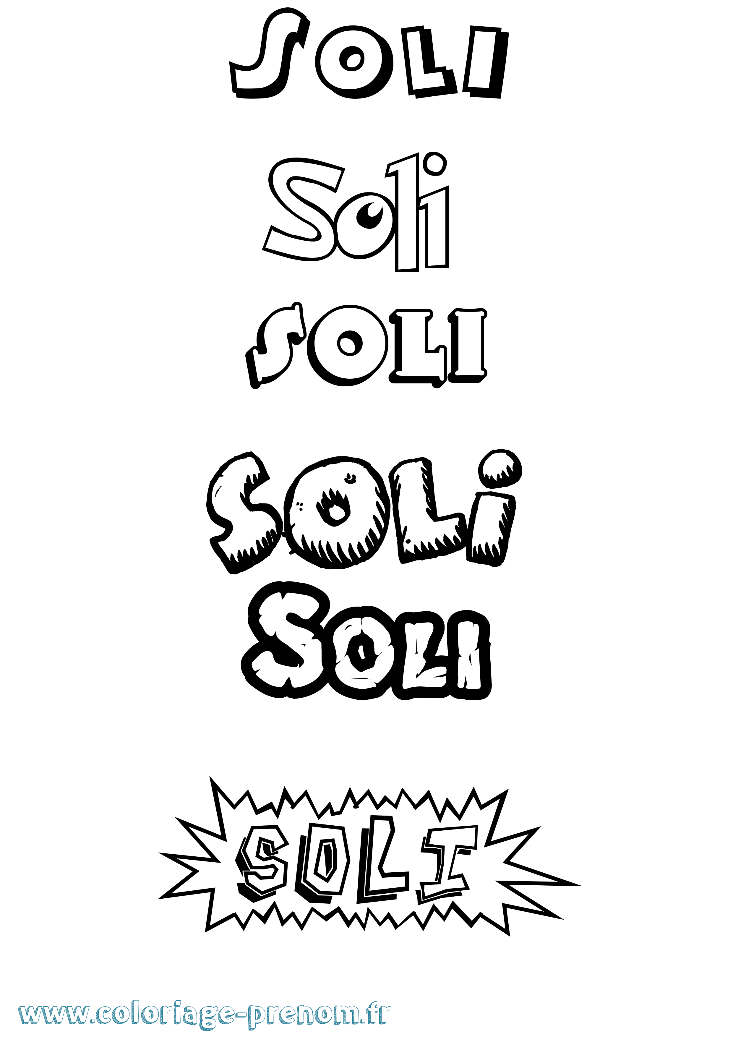 Coloriage Soli Dessin Animé Coloriage prénom Soli Dessin Animé