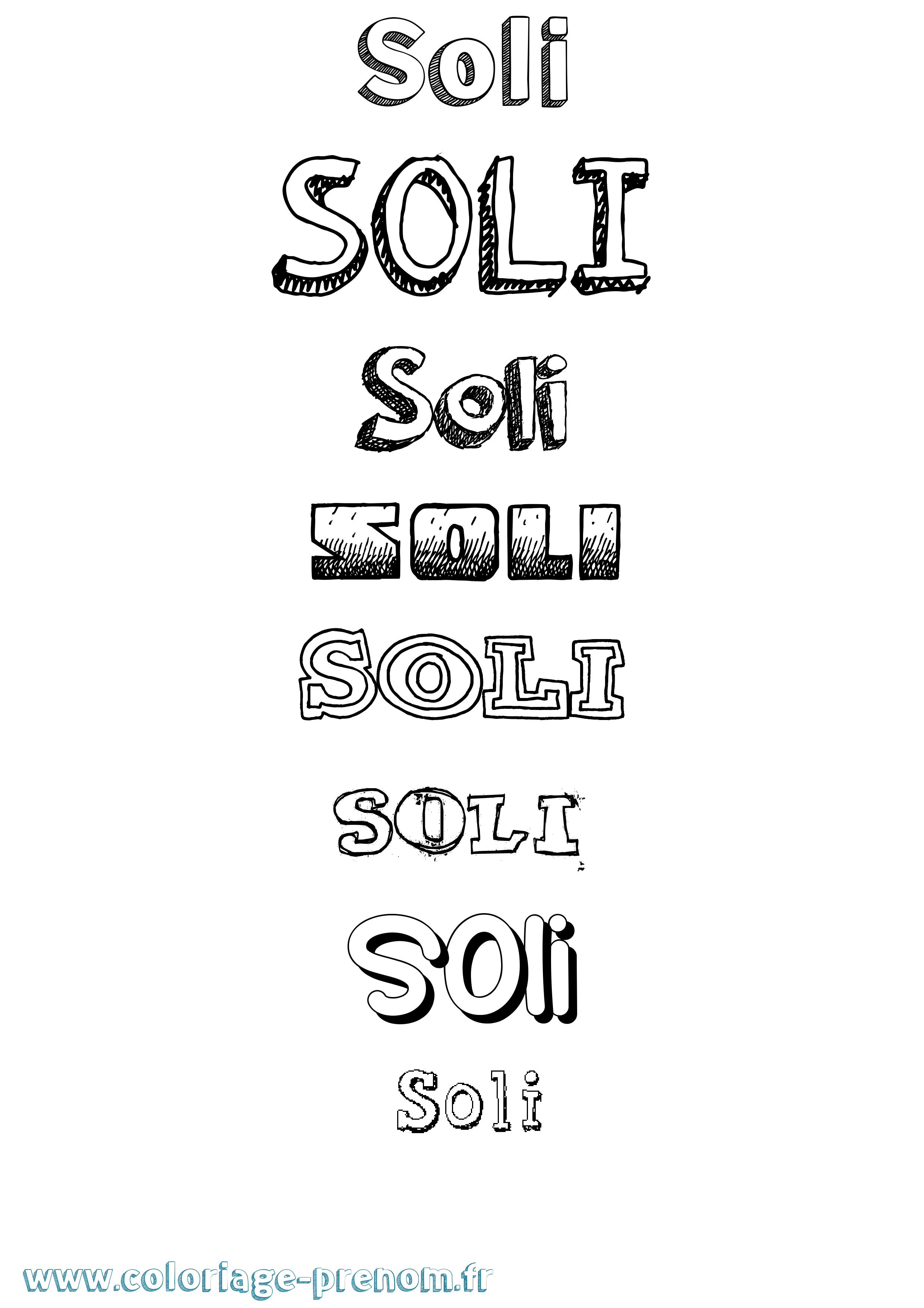 Coloriage Soli Dessiné Coloriage prénom Soli Dessiné