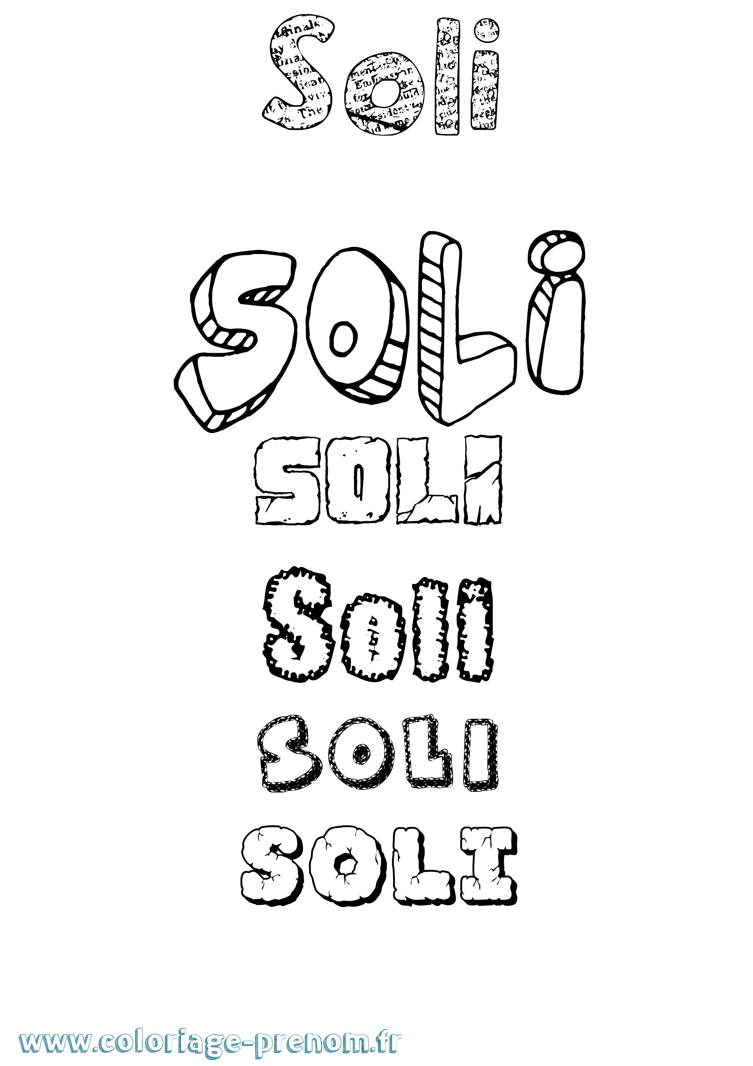 Coloriage Soli Destructuré Coloriage prénom Soli Destructuré