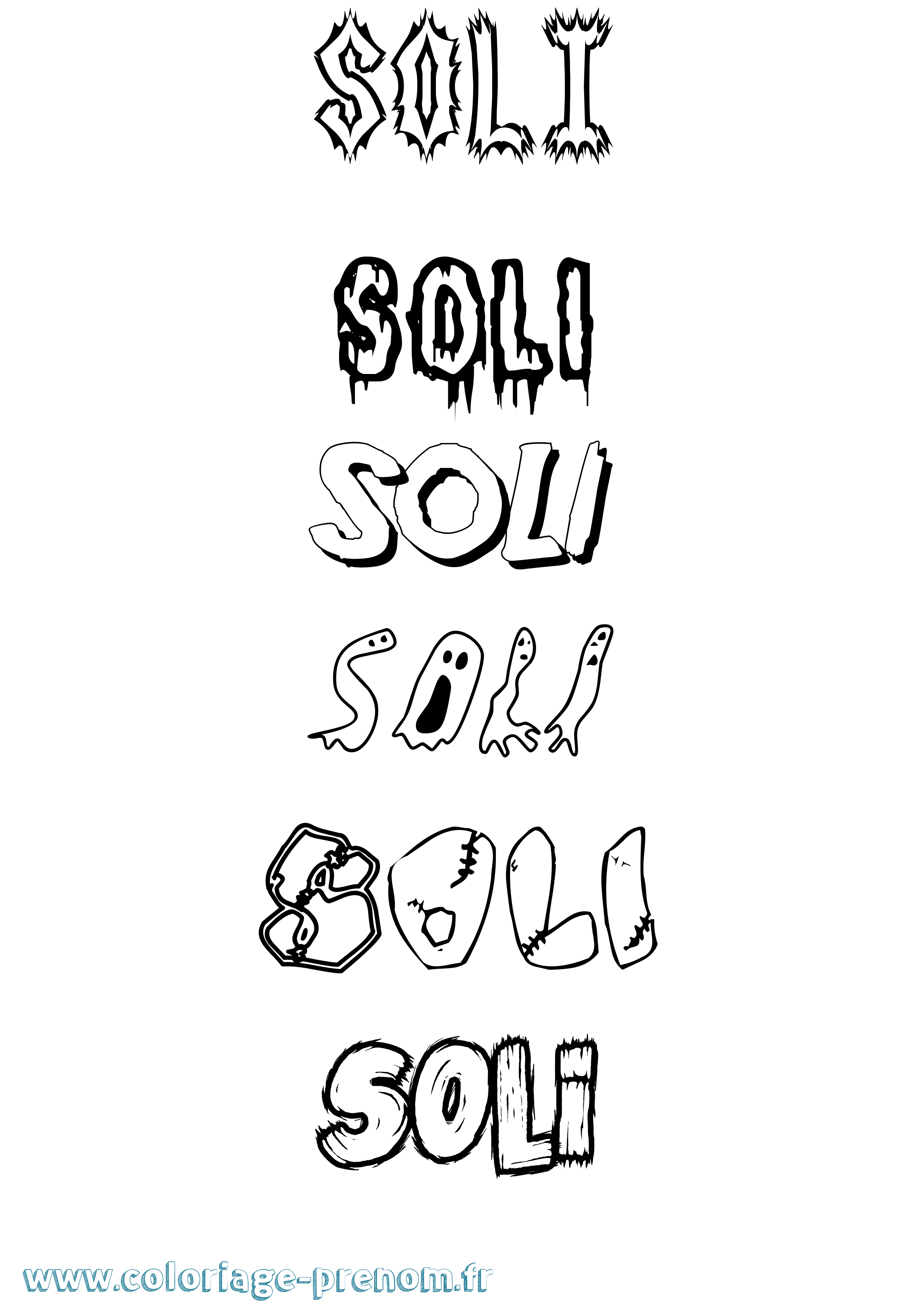 Coloriage Soli Frisson Coloriage prénom Soli Frisson