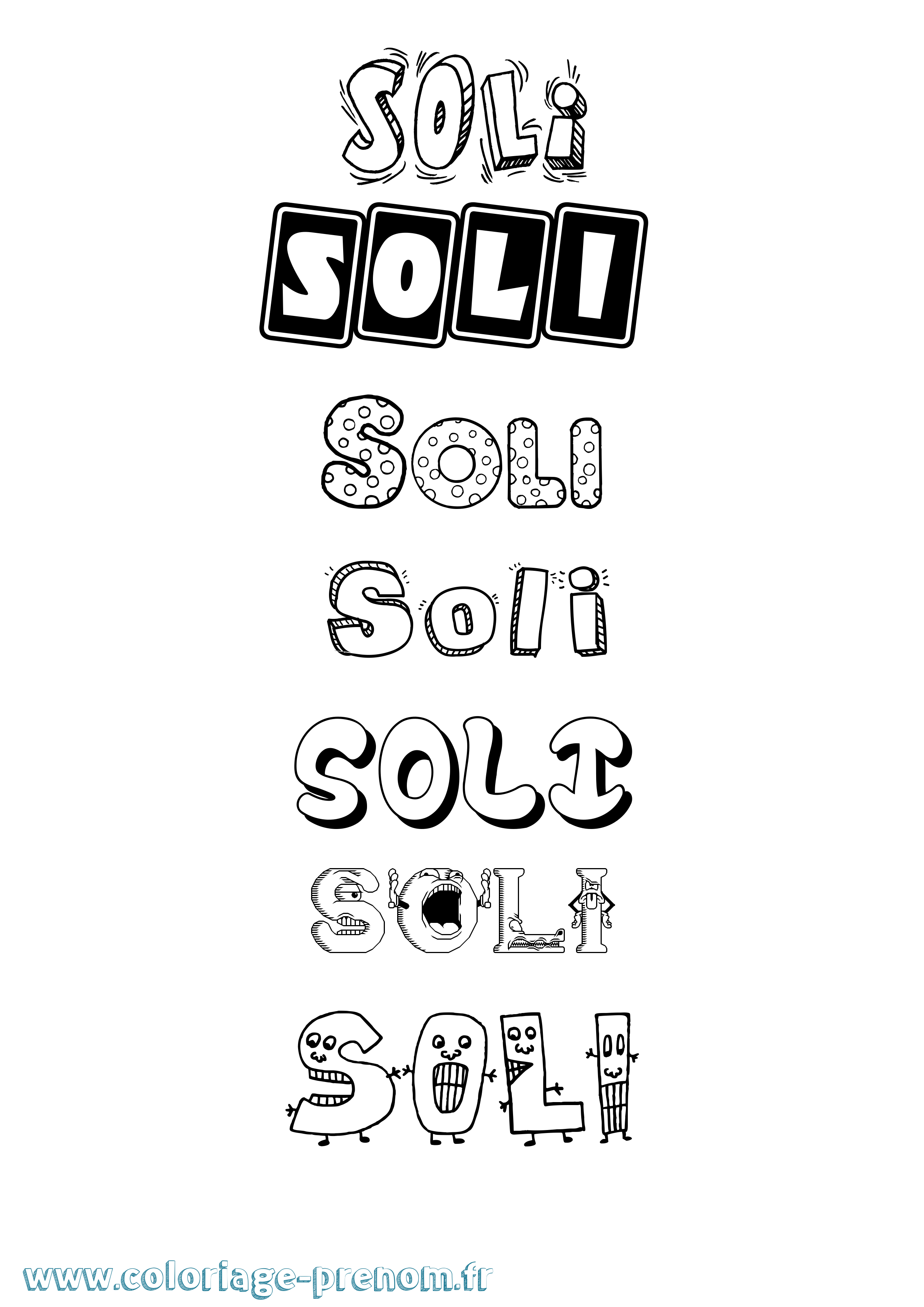 Coloriage Soli Fun Coloriage prénom Soli Fun