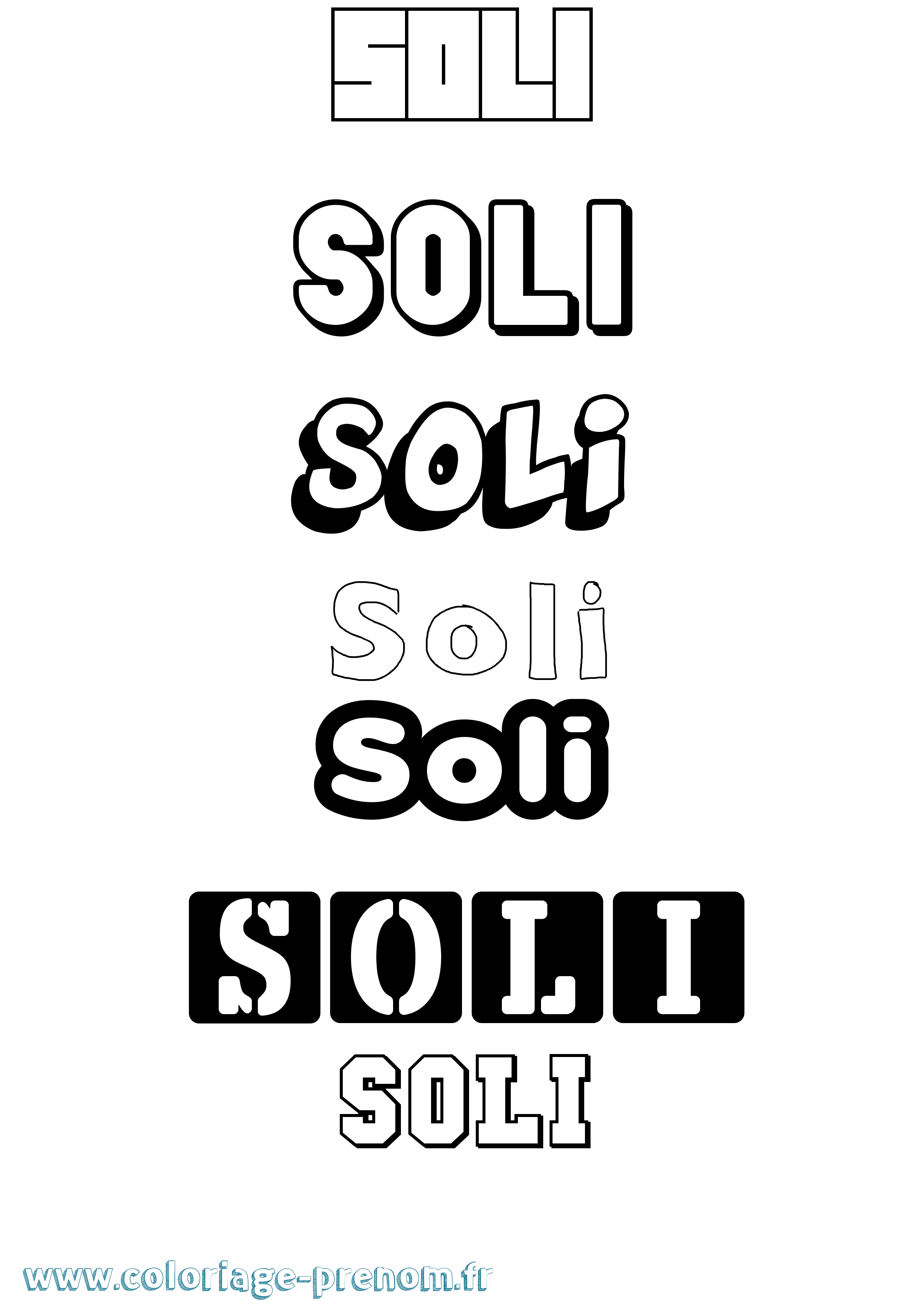 Coloriage Soli Simple Coloriage prénom Soli Simple